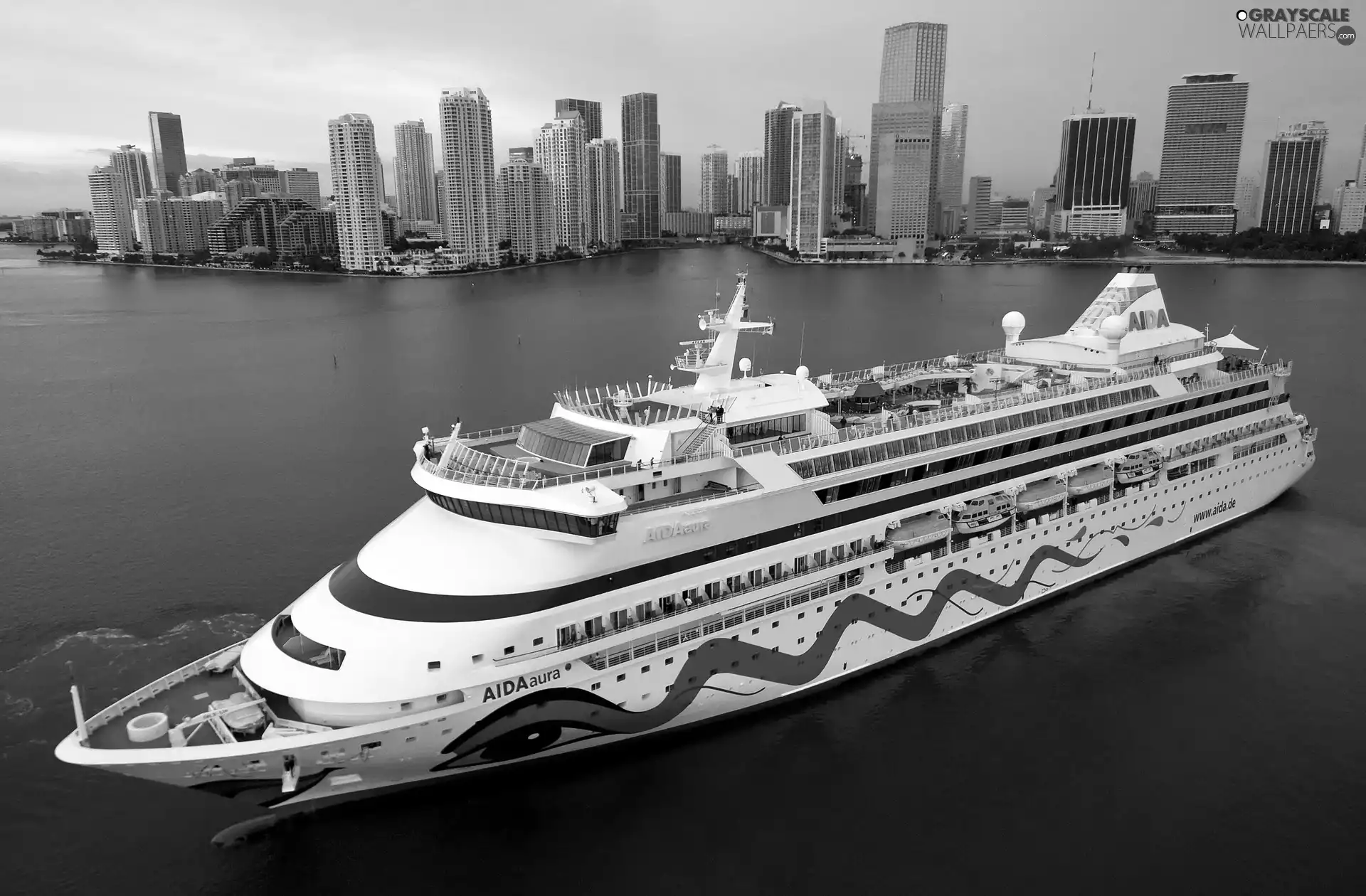 Ship, panorama, town, passenger