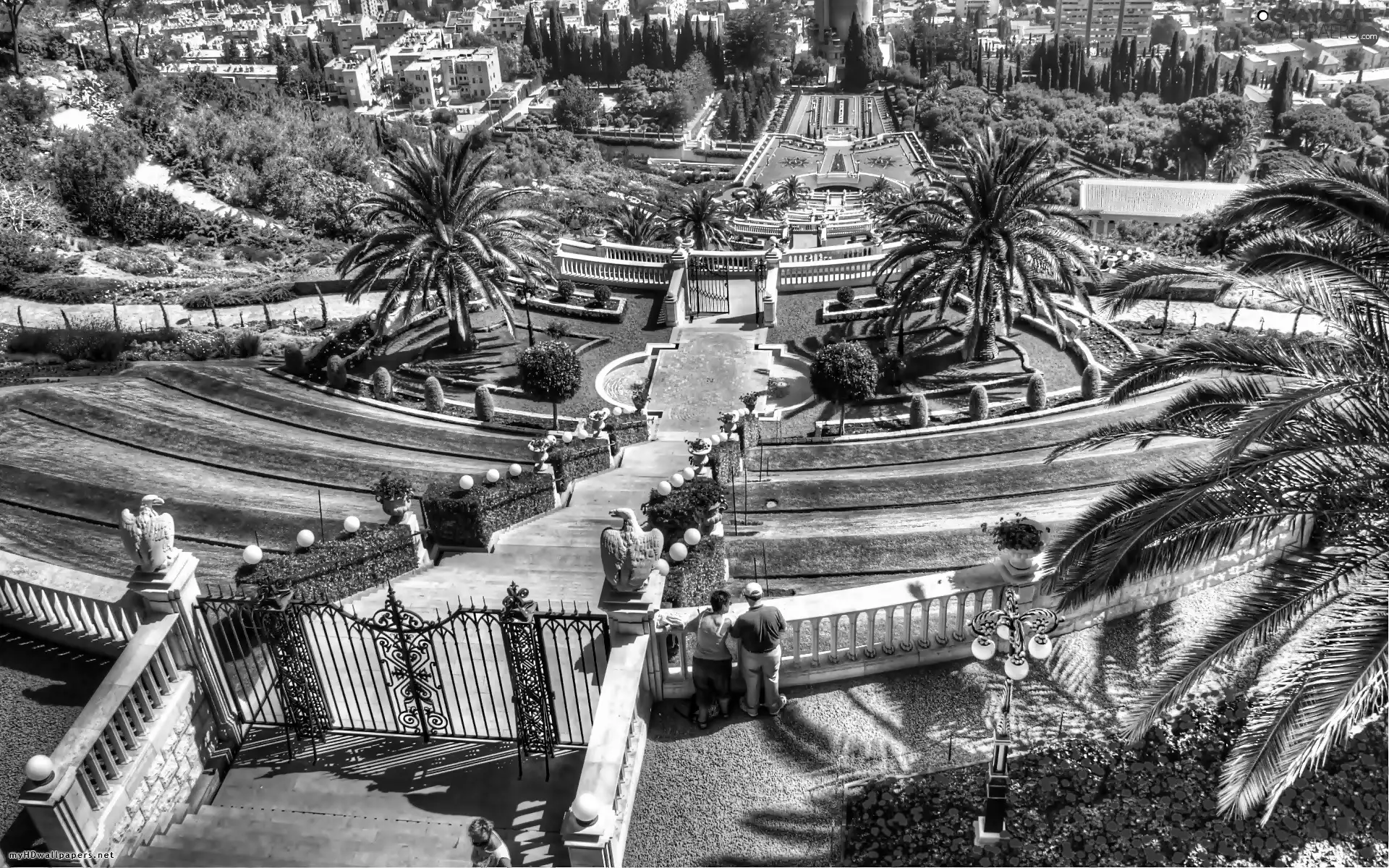 Gardens, panorama, town, The palace