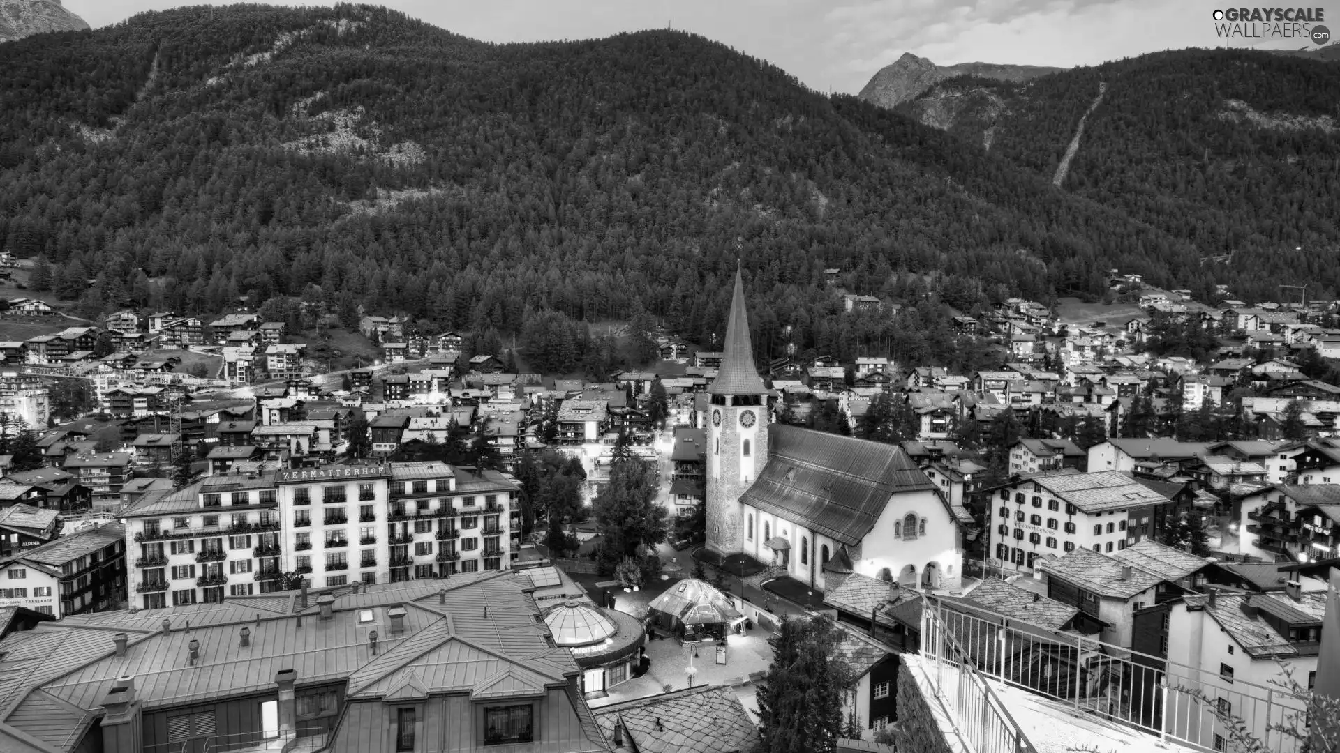 Zermatt, panorama, town, Switzerland