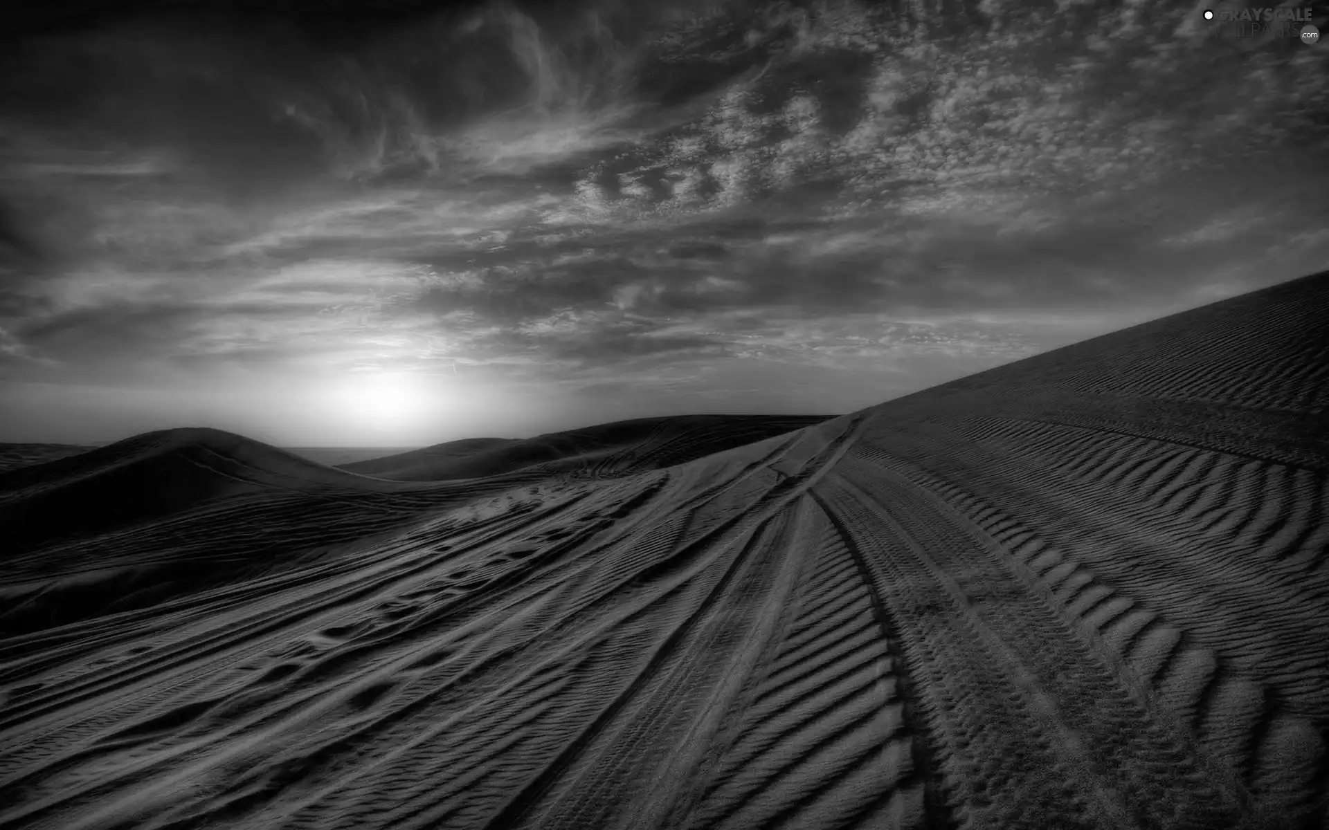 traces, wheels, sun, Desert, west