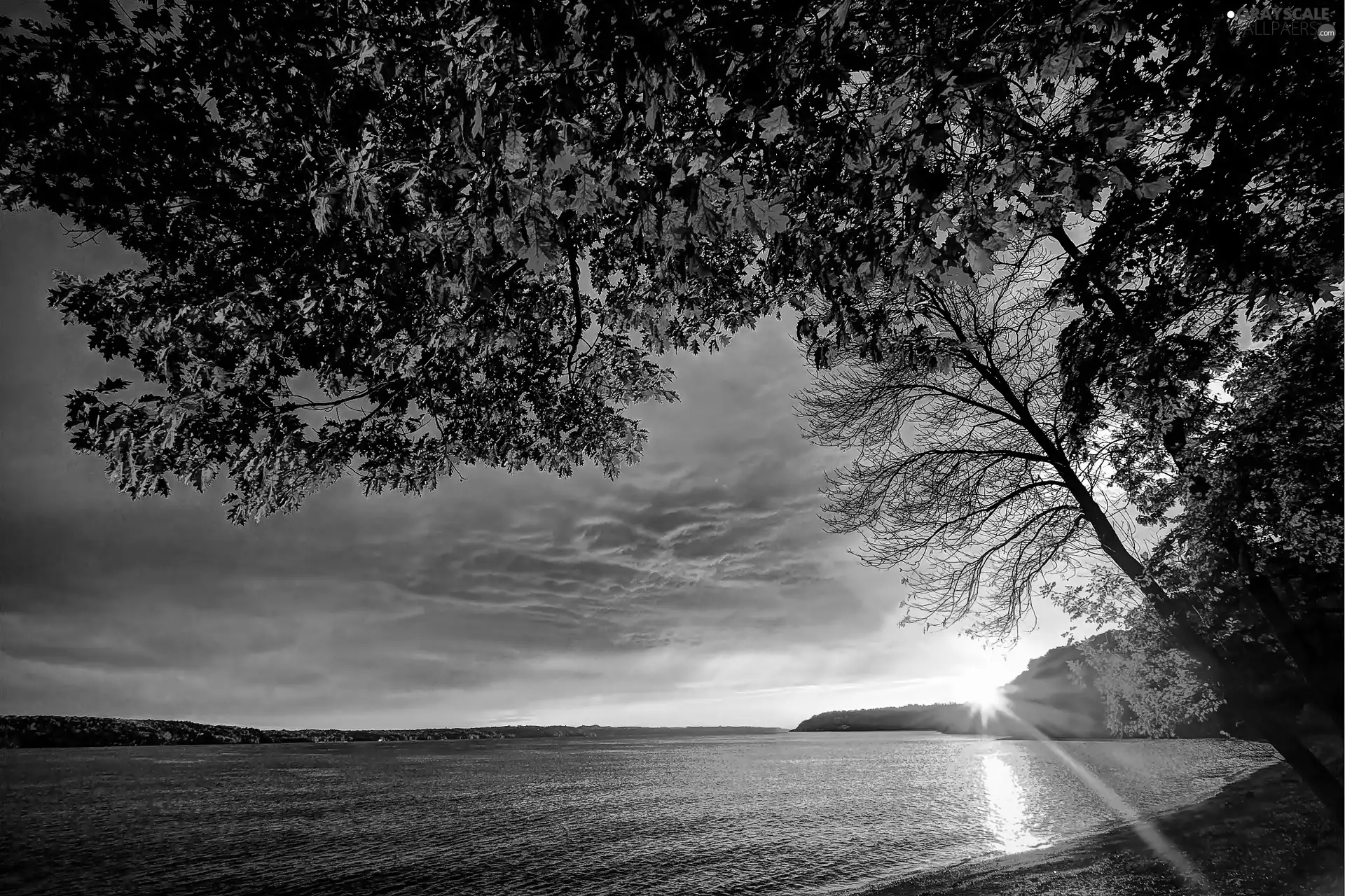 Great Sunsets, autumn, trees, lake