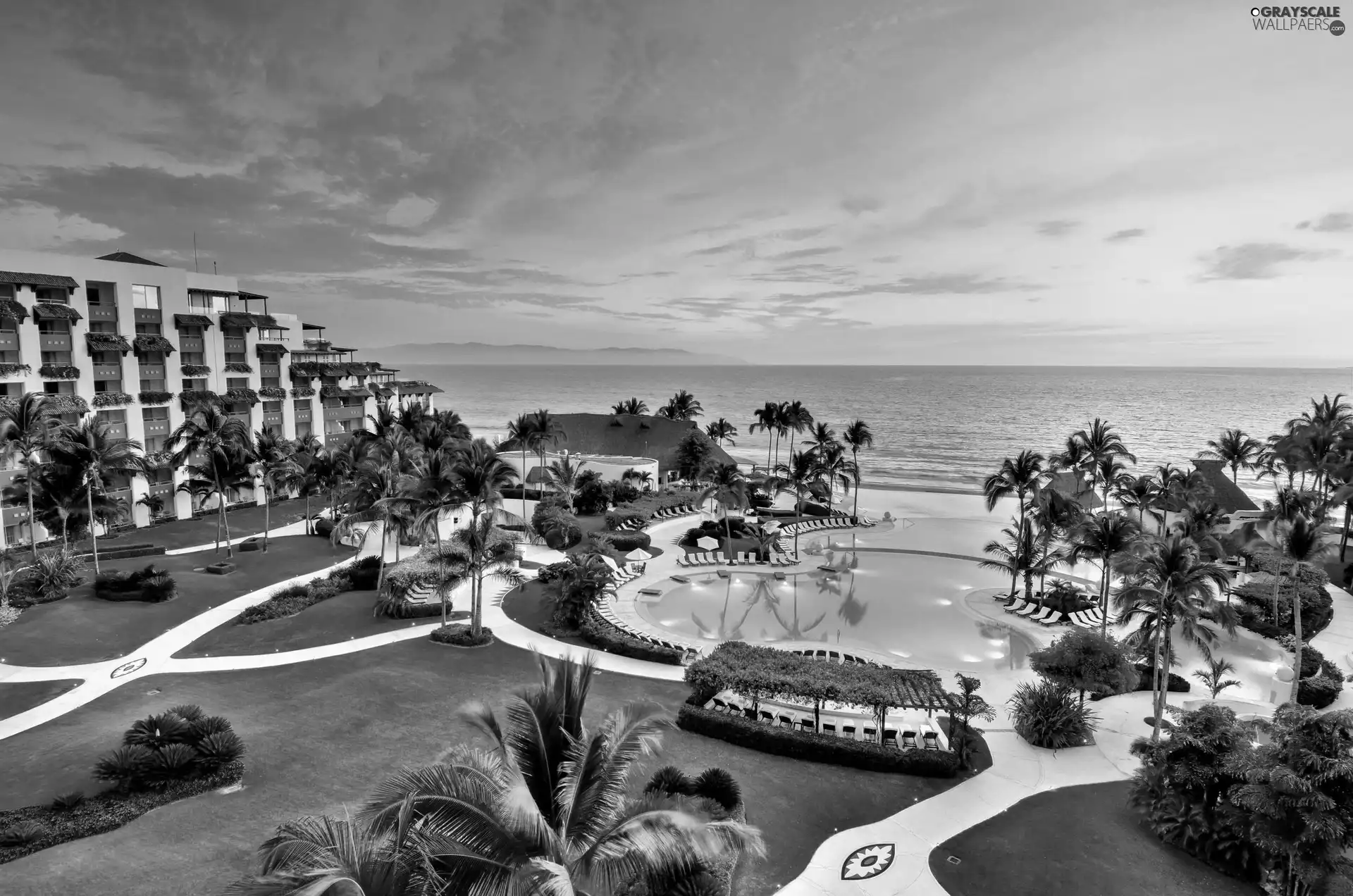 Hotel hall, Ocean, tropic, Pool