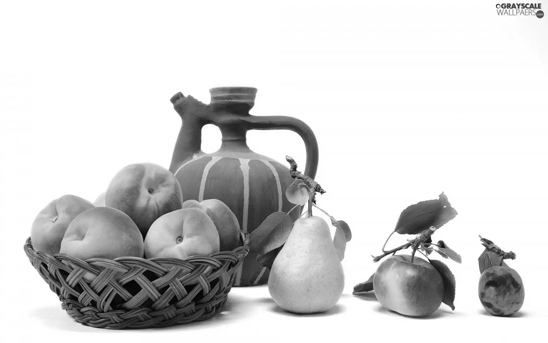 Apple, plum, peaches, Truck concrete mixer, basket