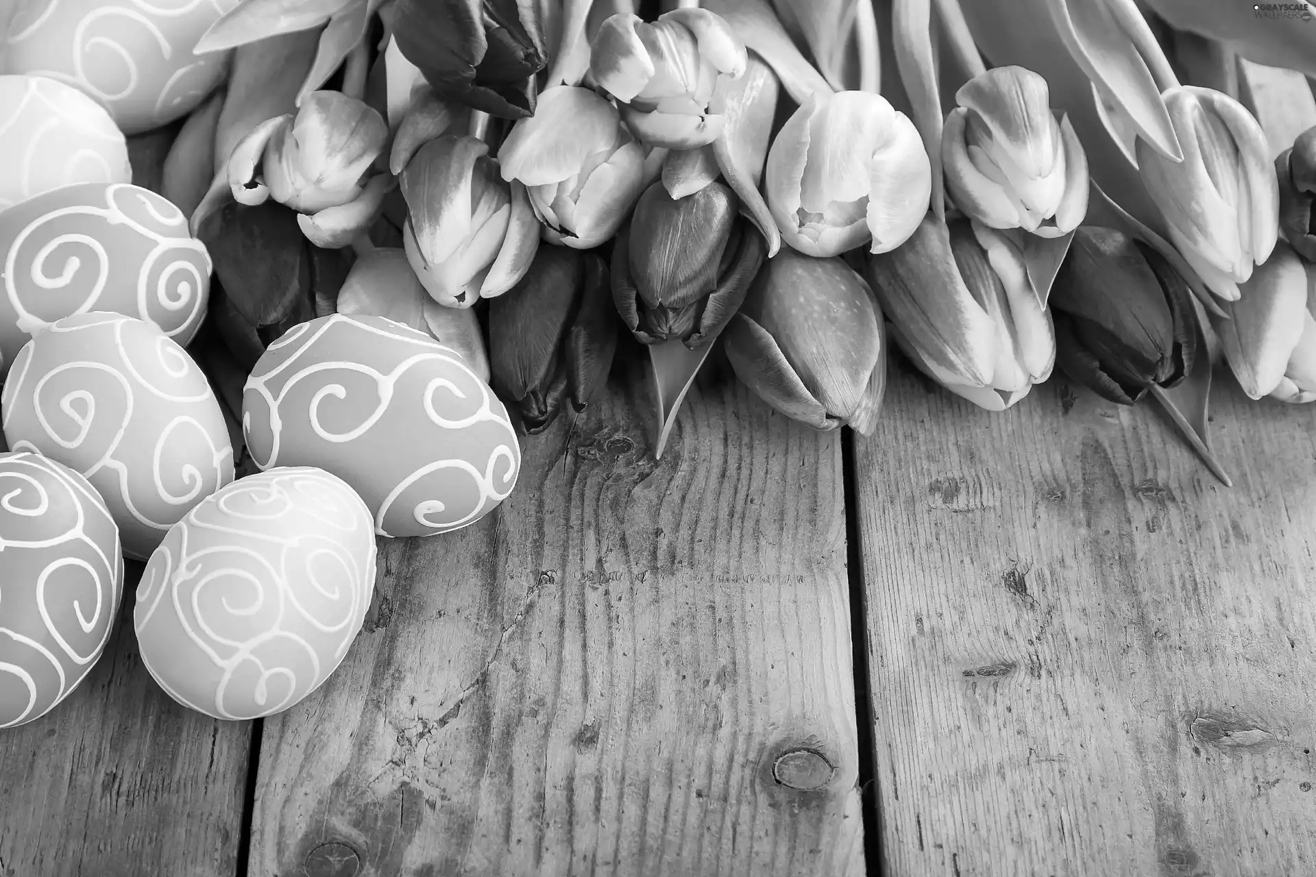 composition, eggs, Tulips, Easter