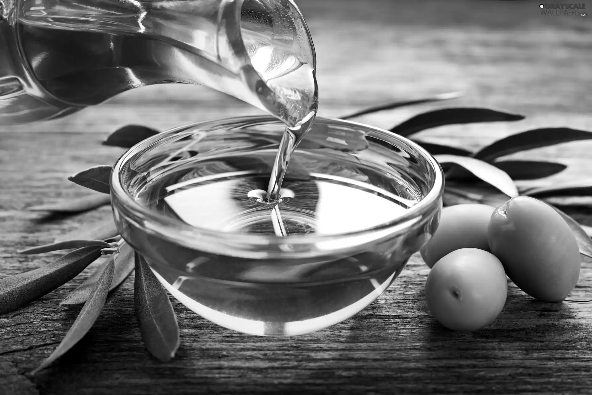 olives, oil, twig, bowl