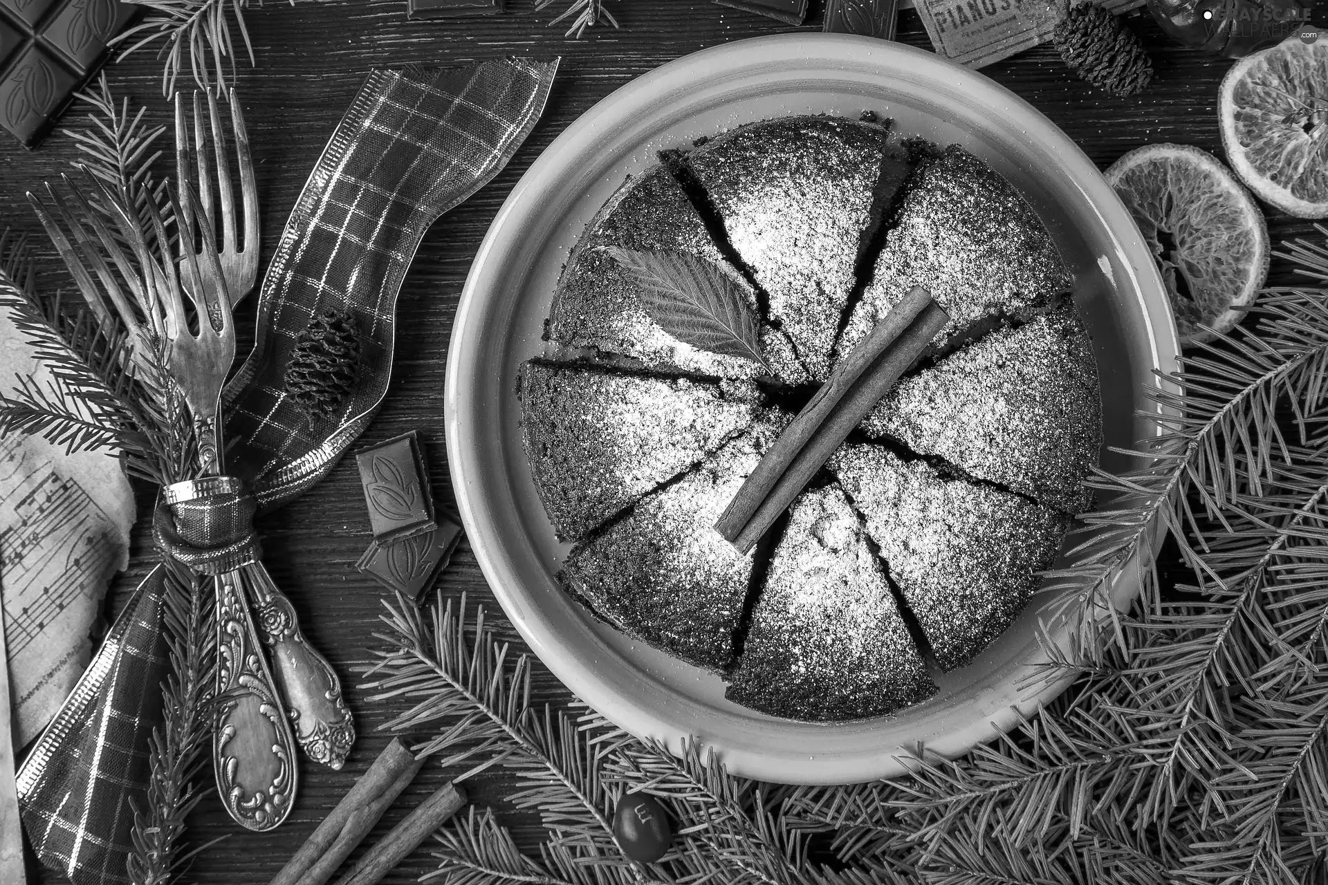 Twigs, cake, Forks