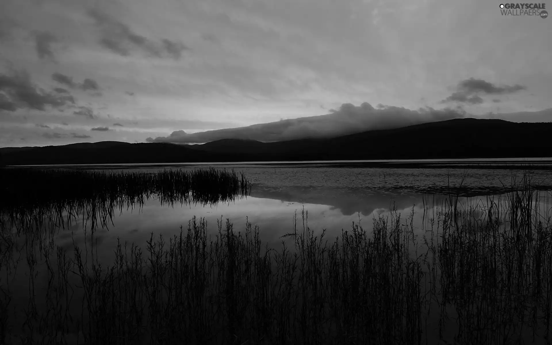 lake, reflection, twilight, Mountains