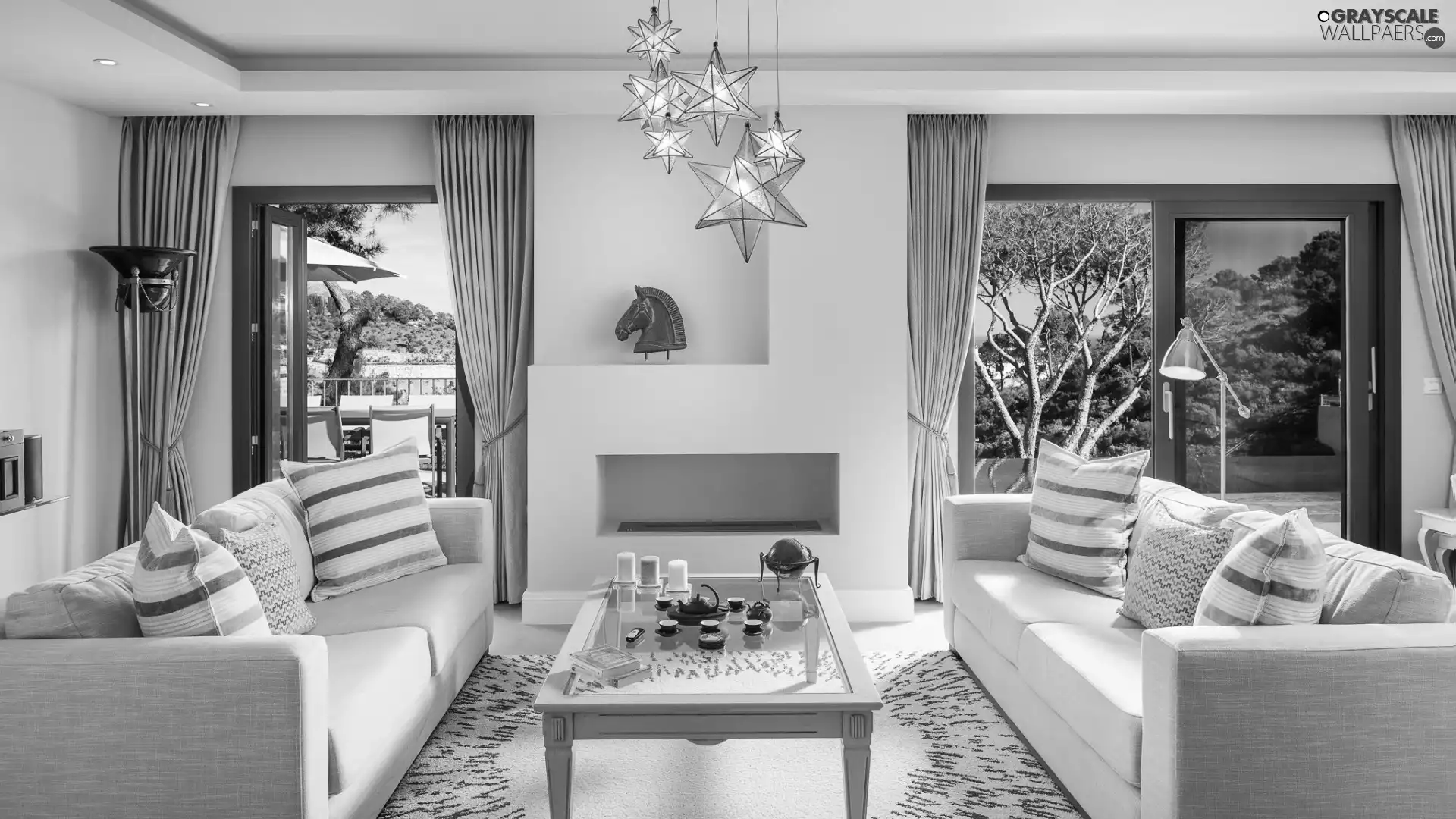 Room, Sofas, table, Two