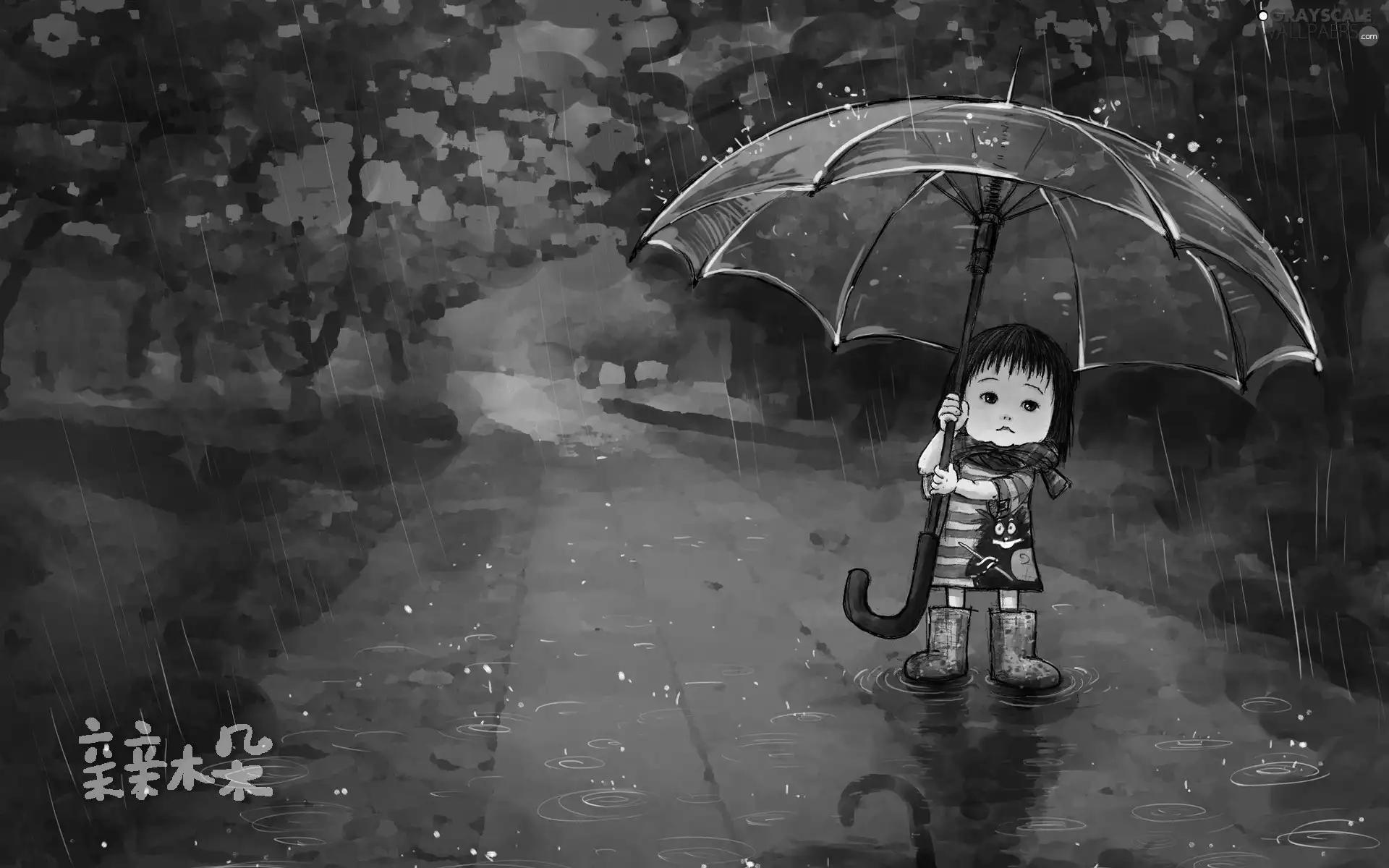Umbrella, Rain, girl