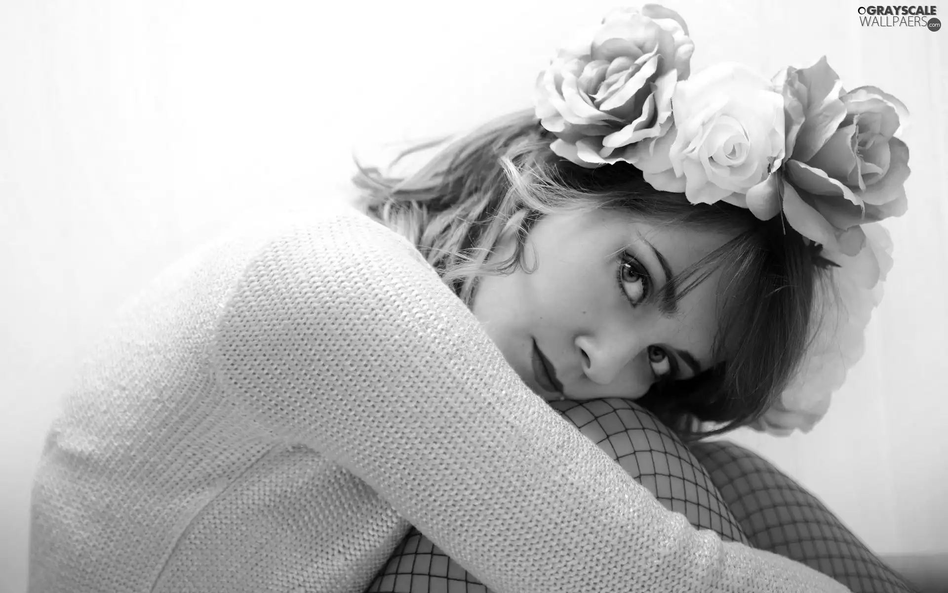 We, girl, make-up, sadness, hair, roses