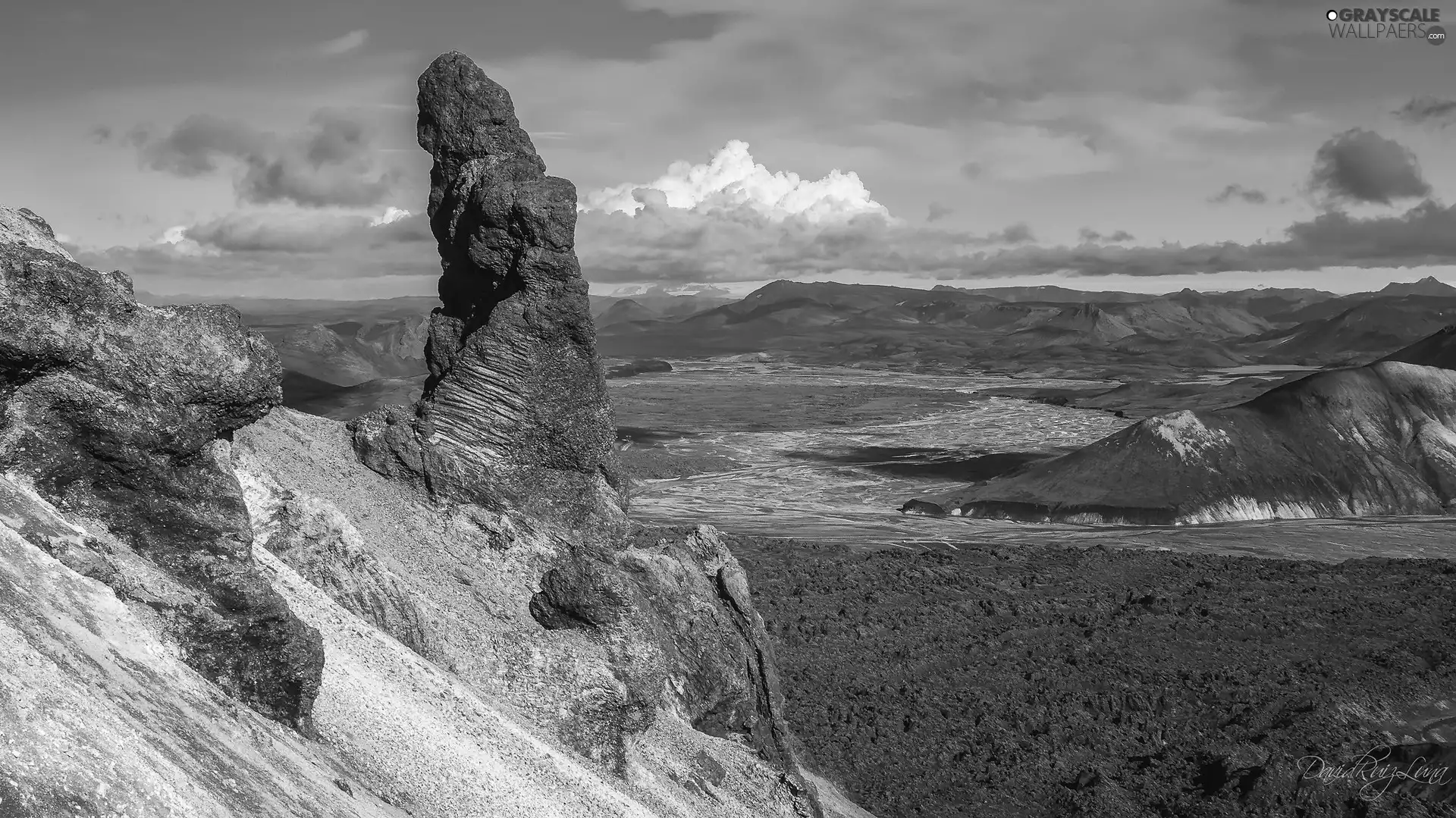 River, Valley, rocks, lakes, Mountains