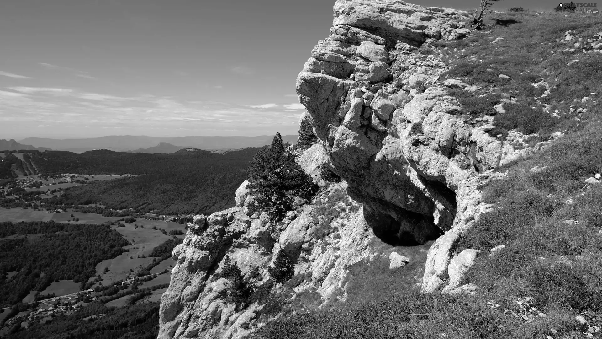 Mountains, Valley, trees, viewes, rocks