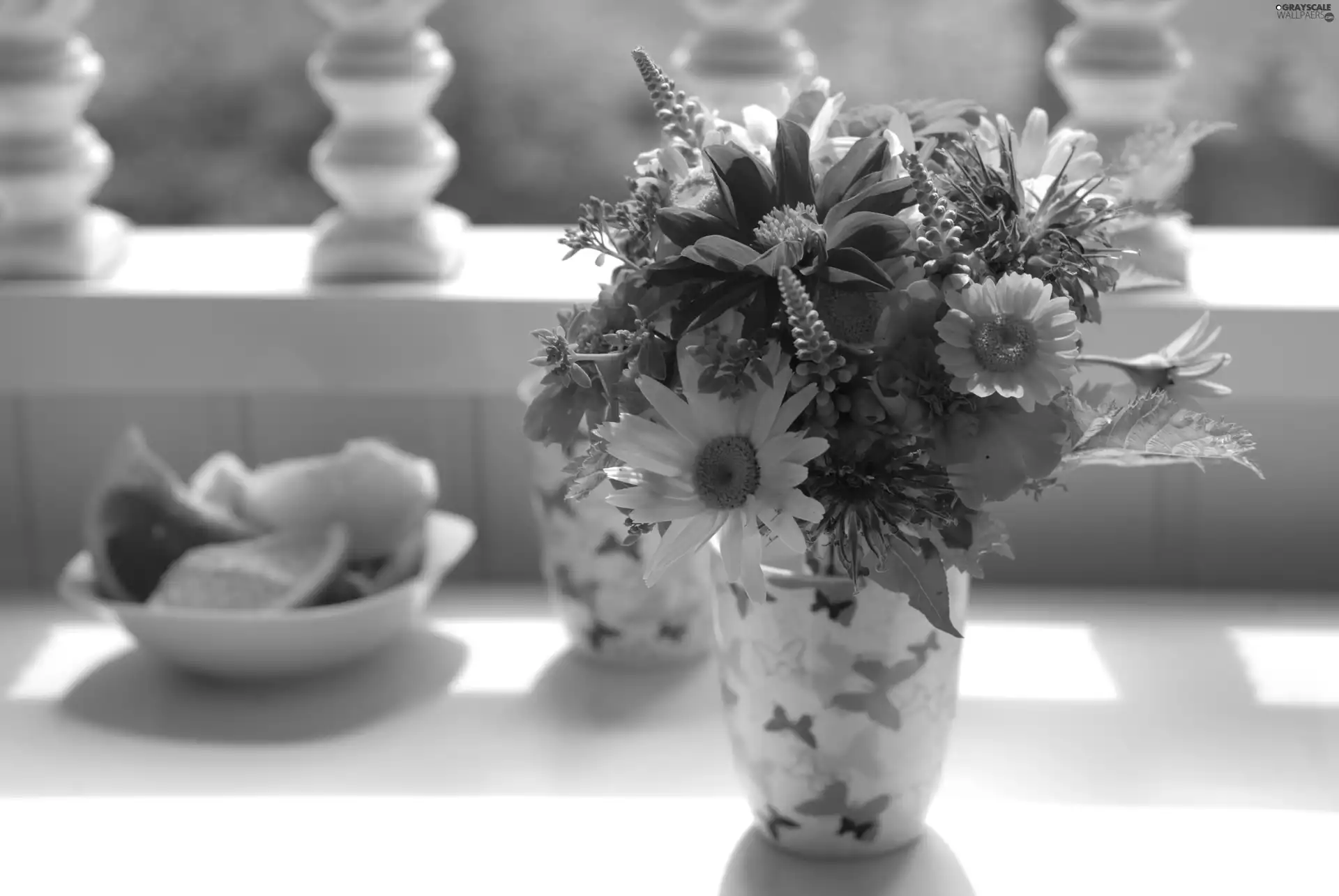 small bunch, ##, vase, flowers