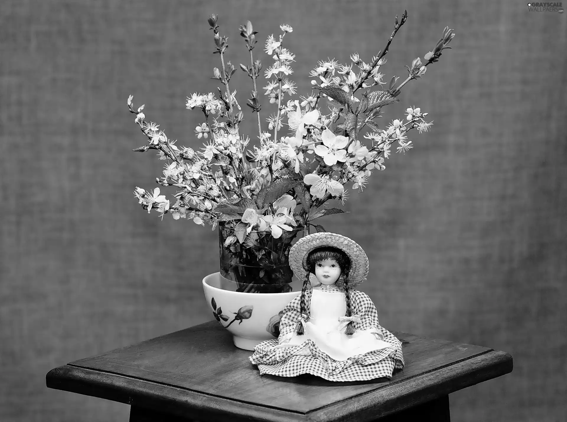 decoration, doll, Vase, table