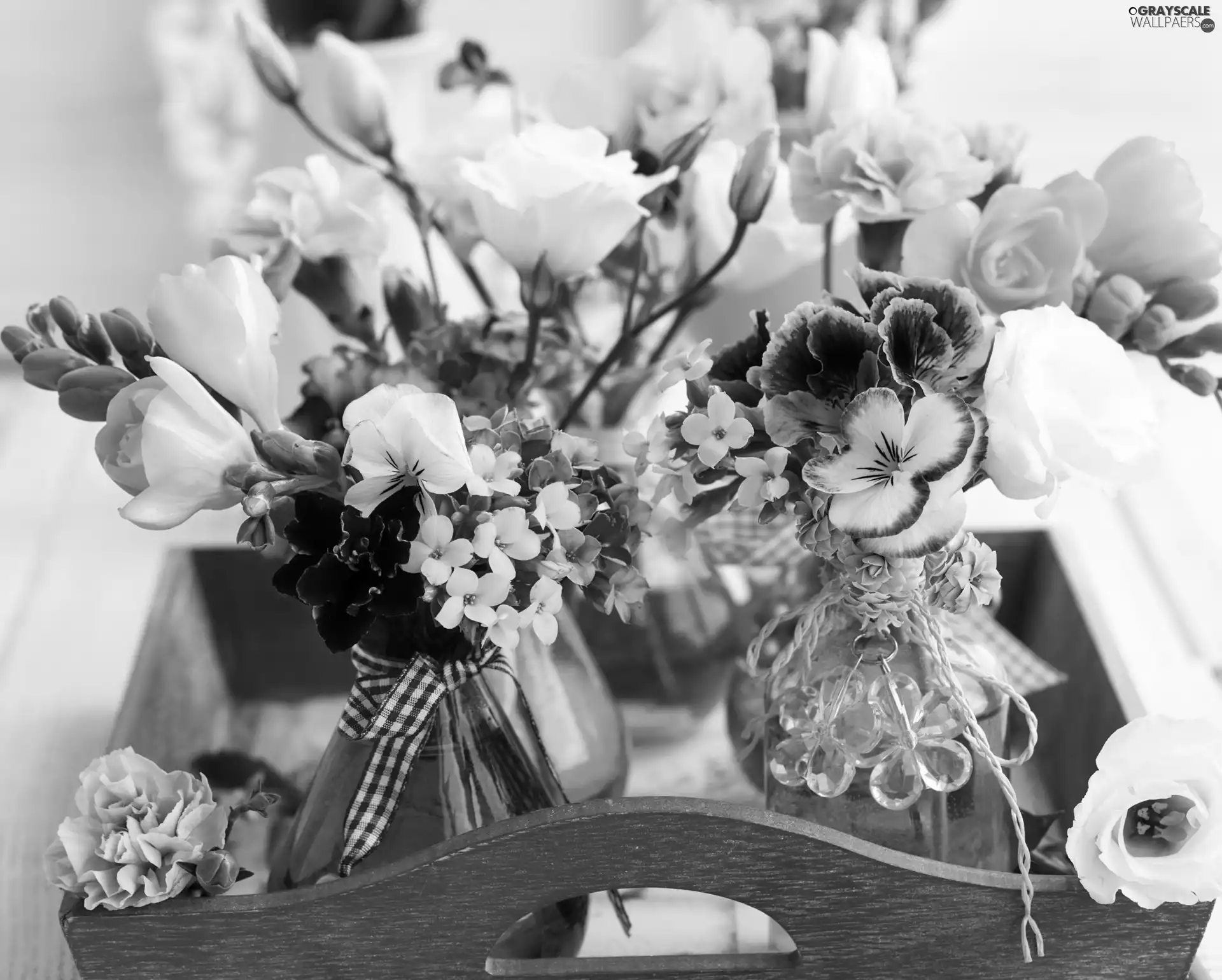 composition, bouquets, vases, Flower