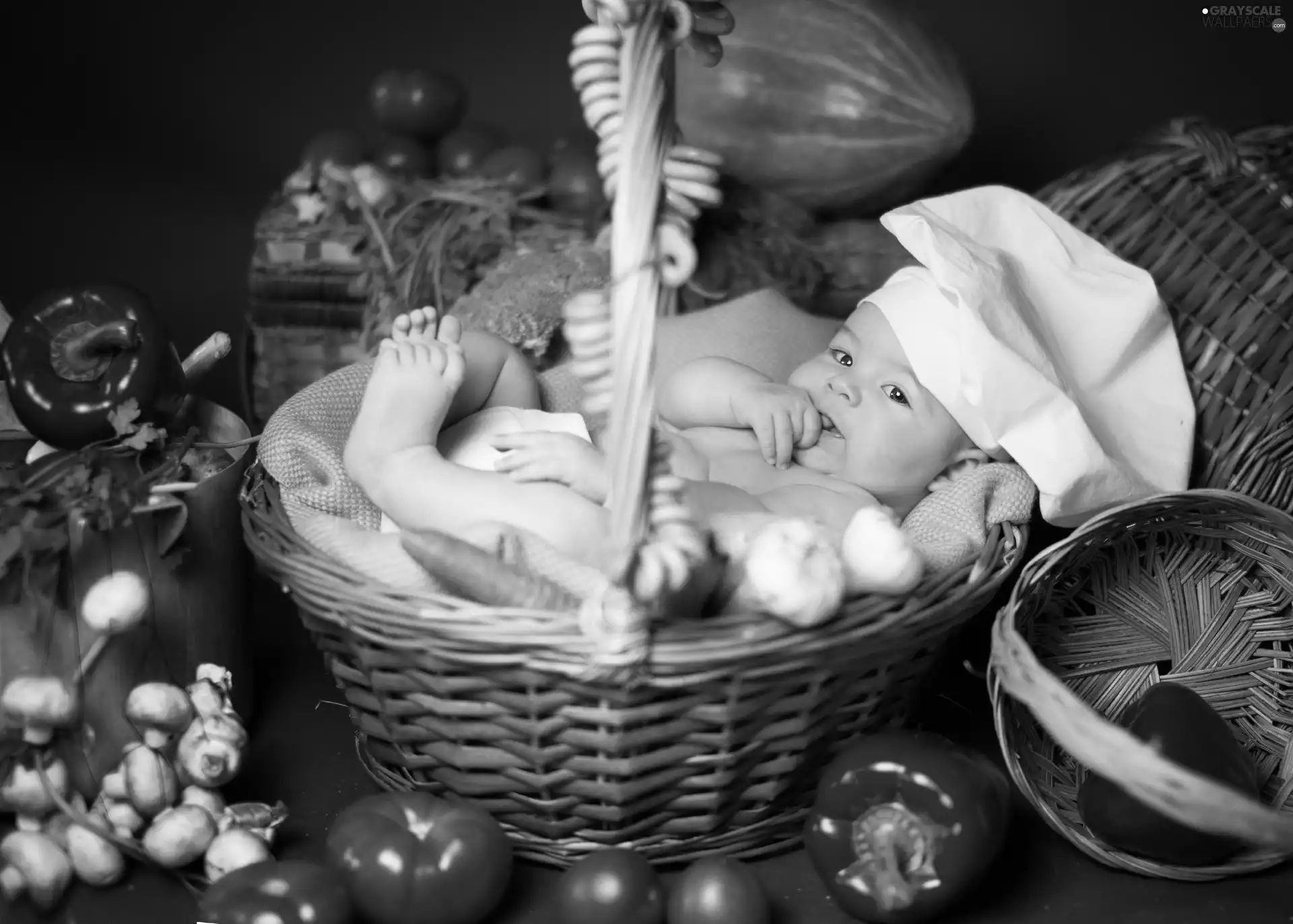 vegetables, Kid, basket