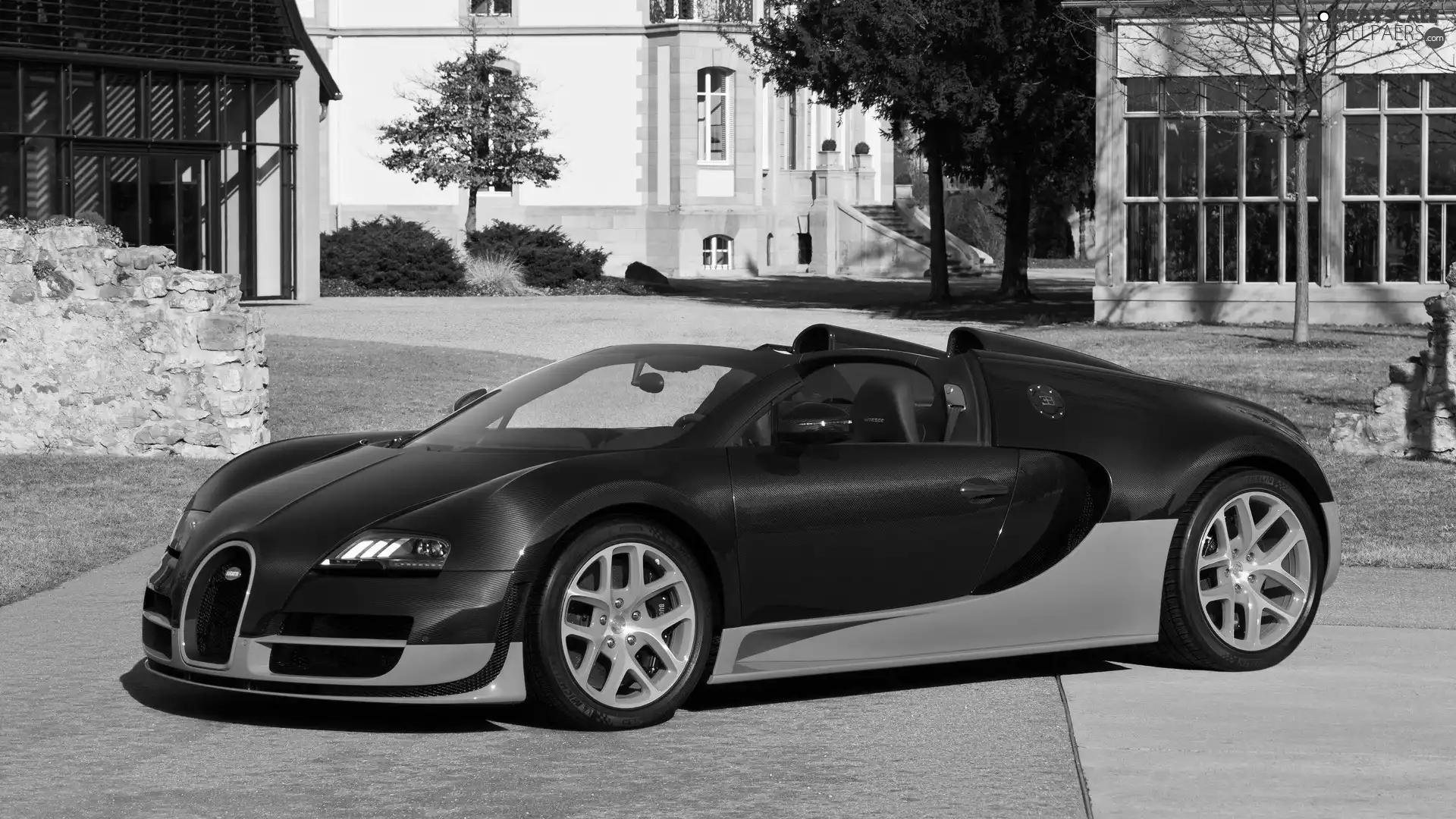 Cabriolet, blue, Bugatti Veyron Grand Sport Vitesse