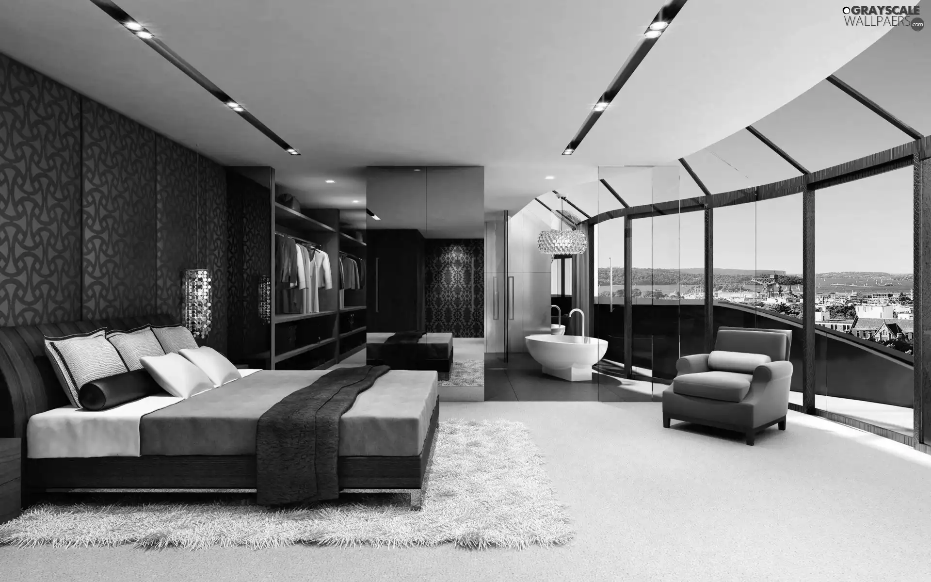 Bedroom, Window, View, Modern