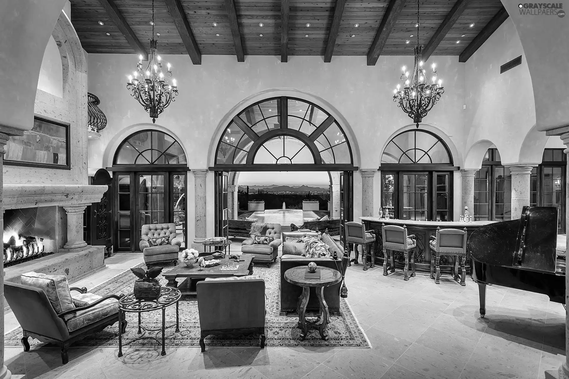 stylish, terrace, View, saloon
