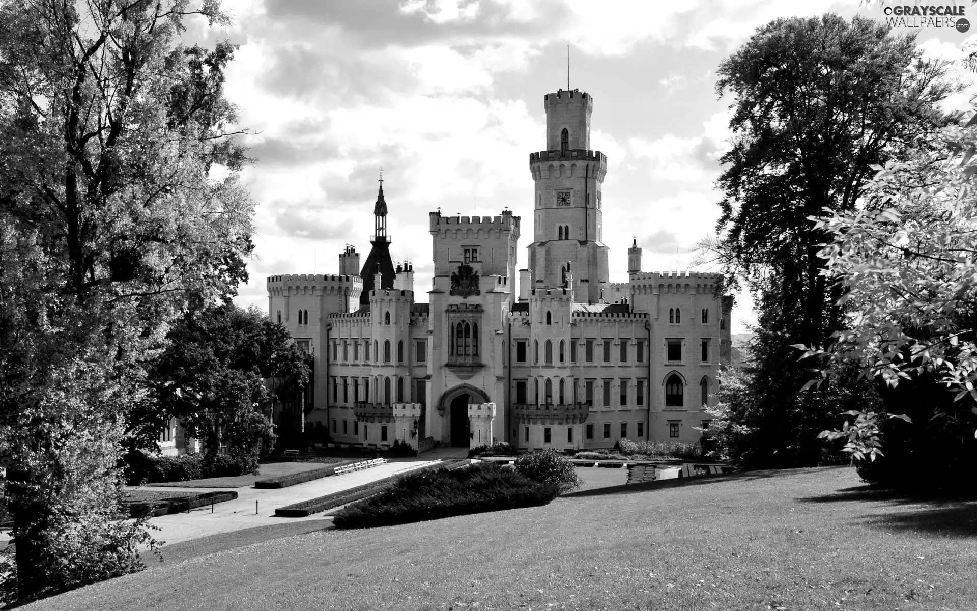 Castle, trees, viewes, Park