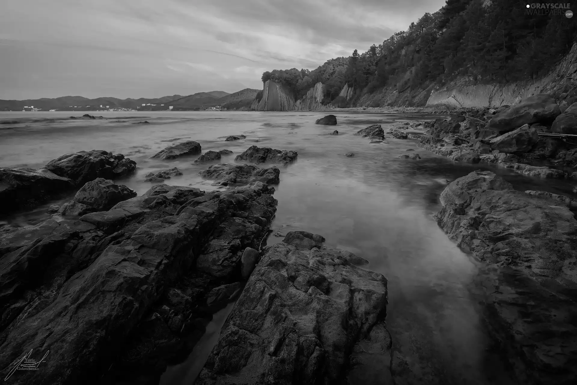 Coast, sea, trees, viewes, rocks, coast