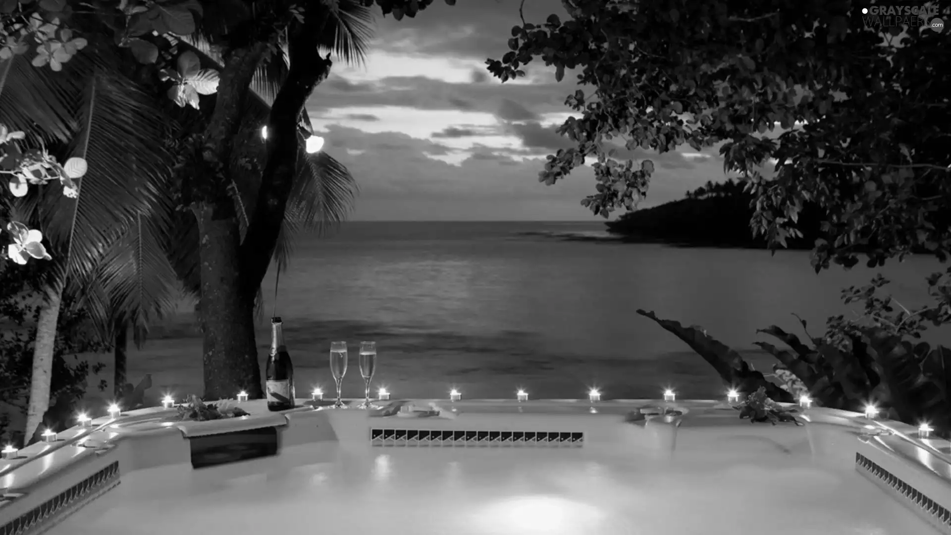 trees, viewes, sea, Jacuzzi, Fiji