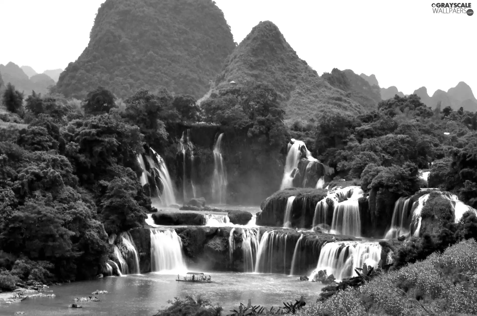 The Hills, trees, viewes, waterfall