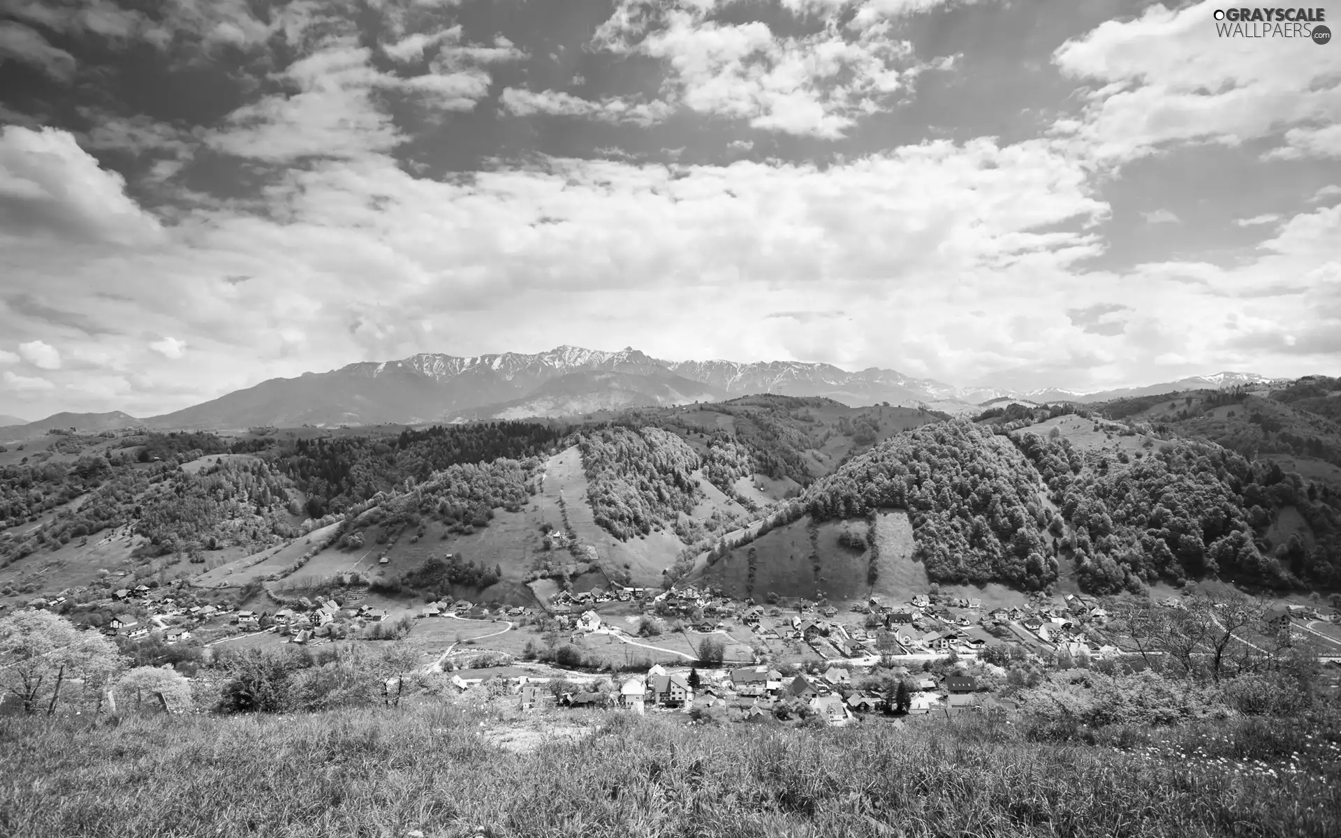 Mountains, The Hills, village, green ones