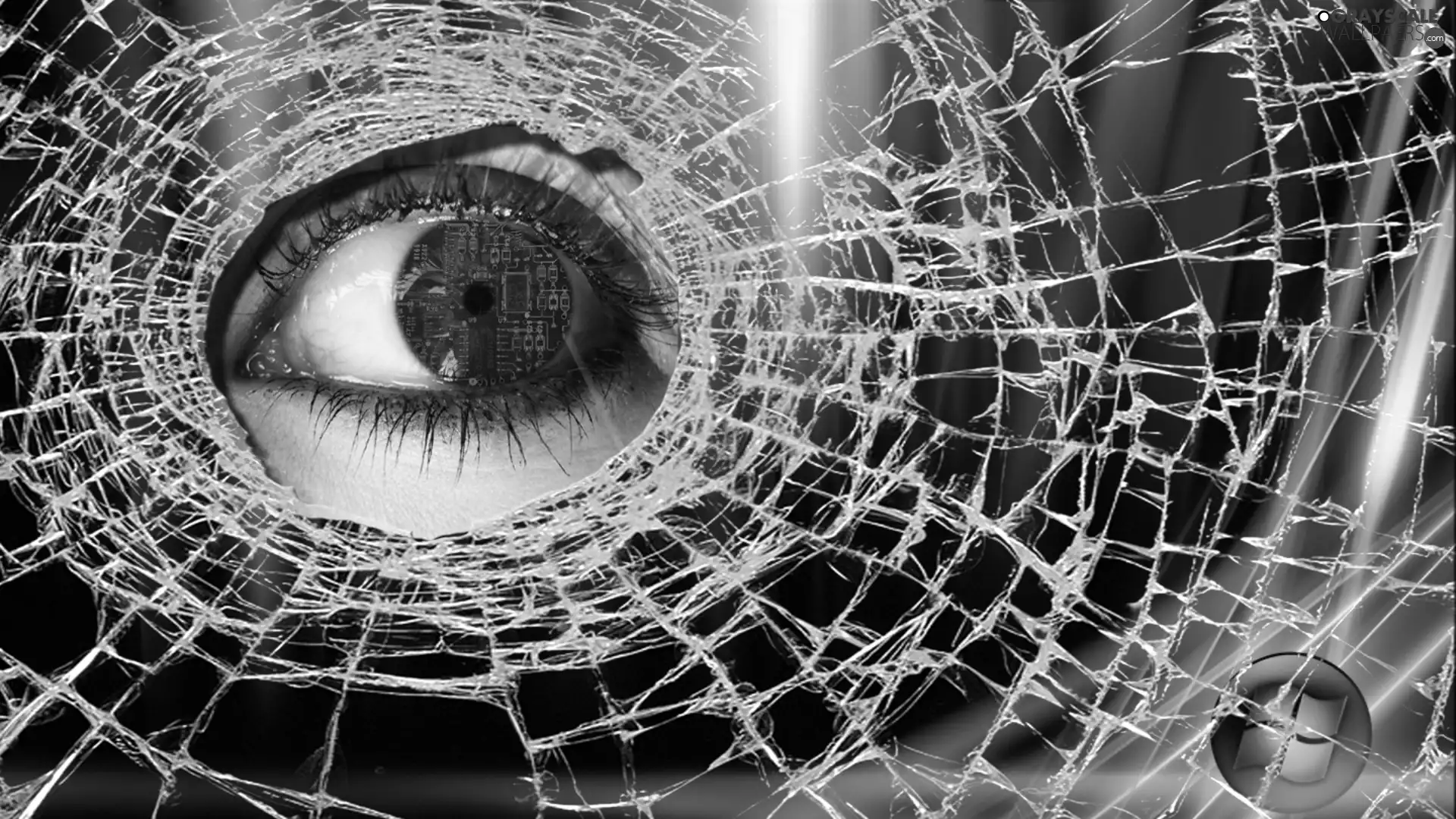 eye, Glass, Vista, cracked