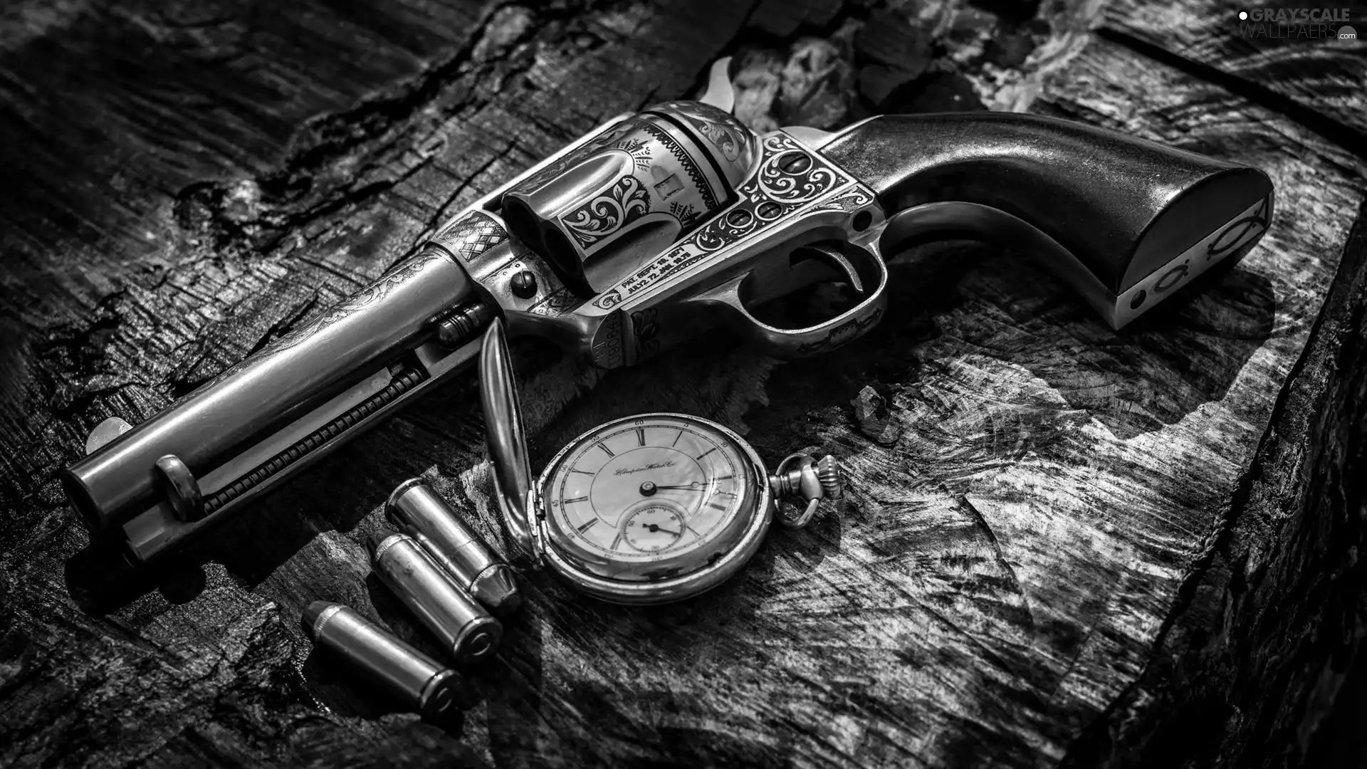 Watch, gun, cartridges