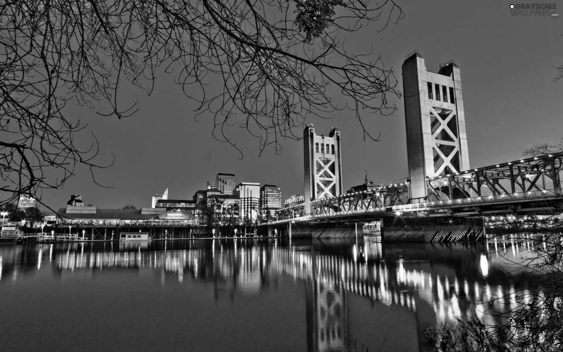 water, Sacramento, bridge