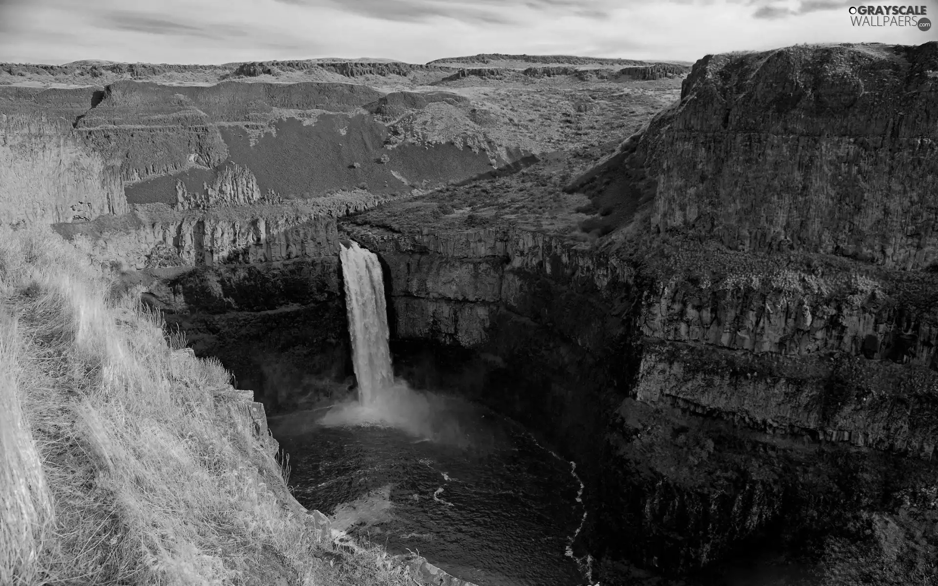 water, canyon, cascade