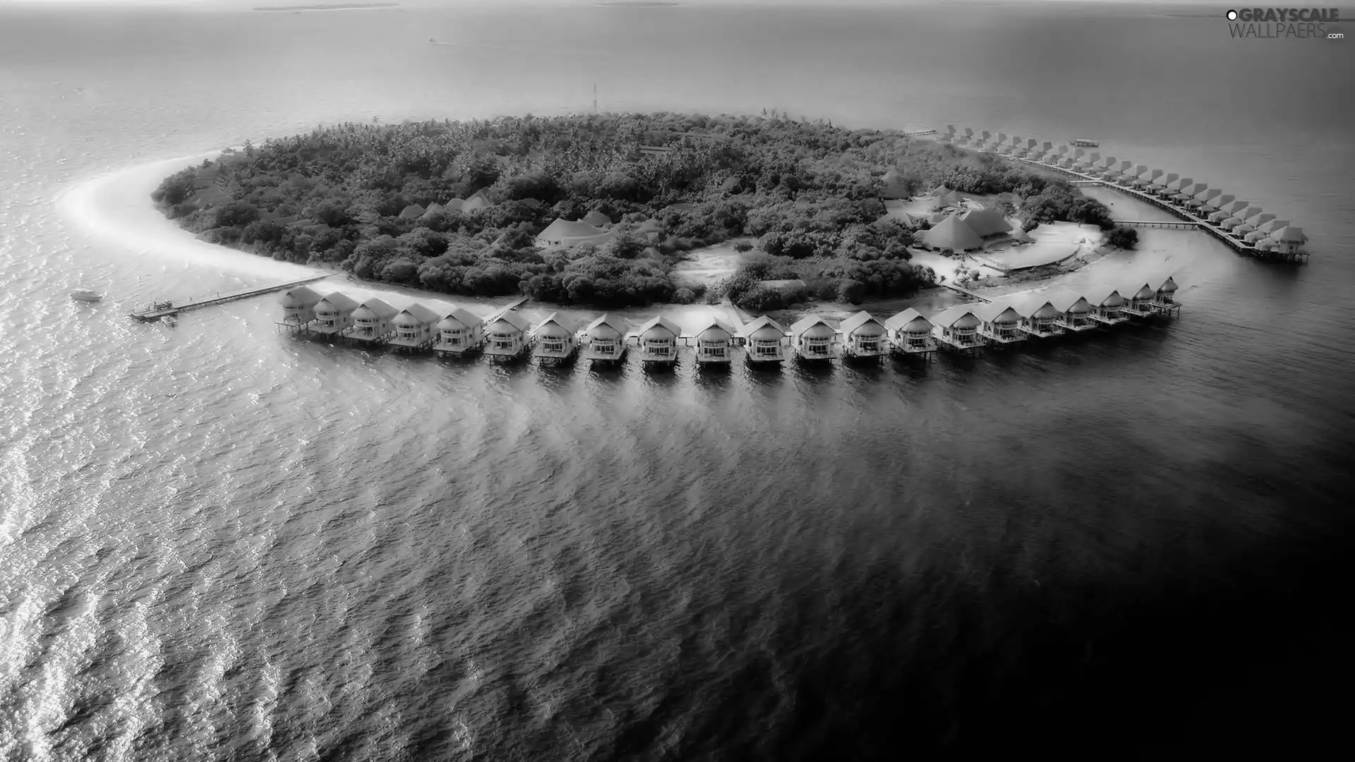 water, Island, Houses