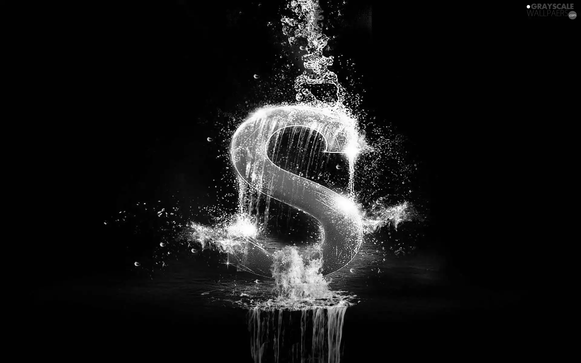 water, letter, S