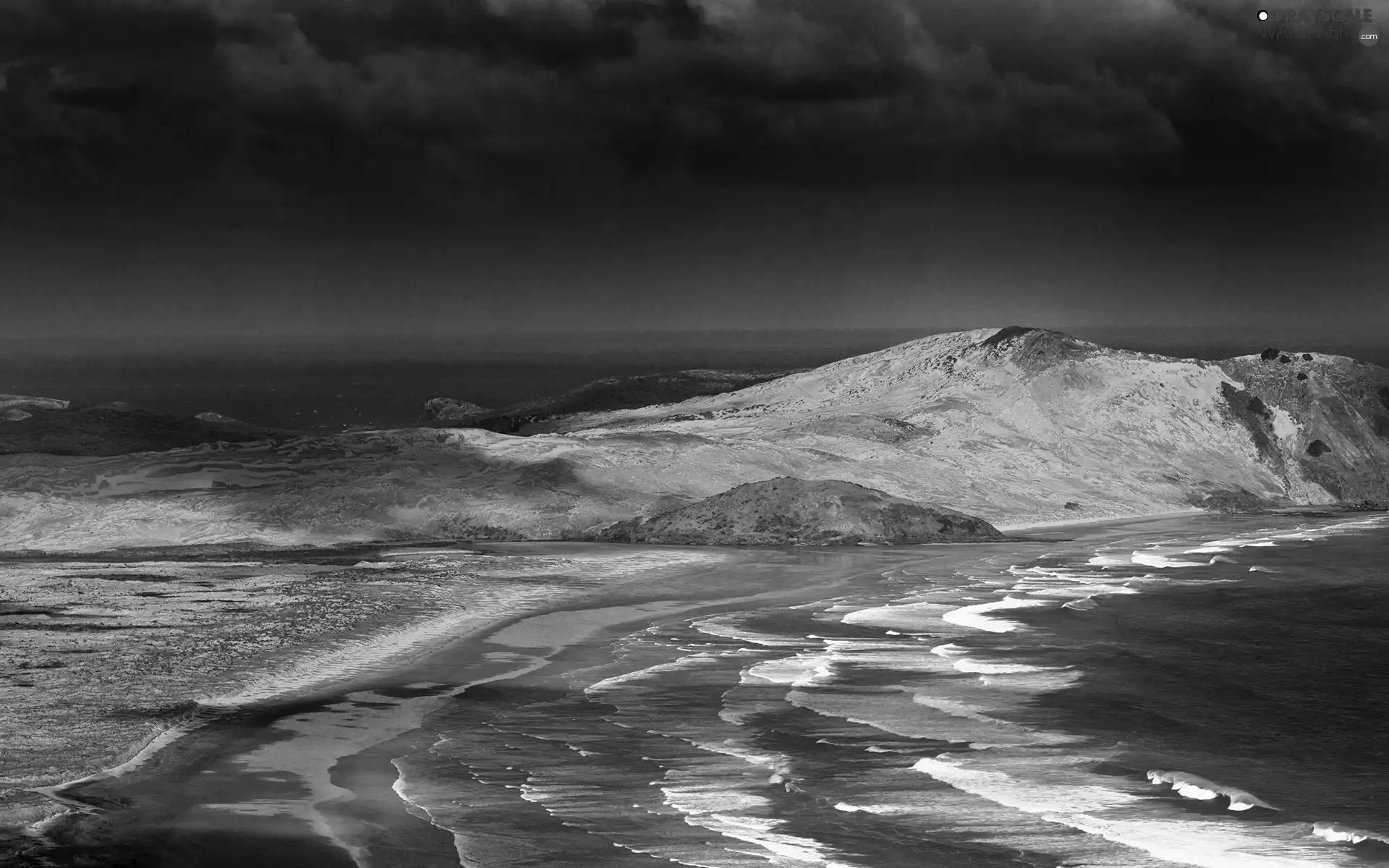 dark, sea, Waves, Sky