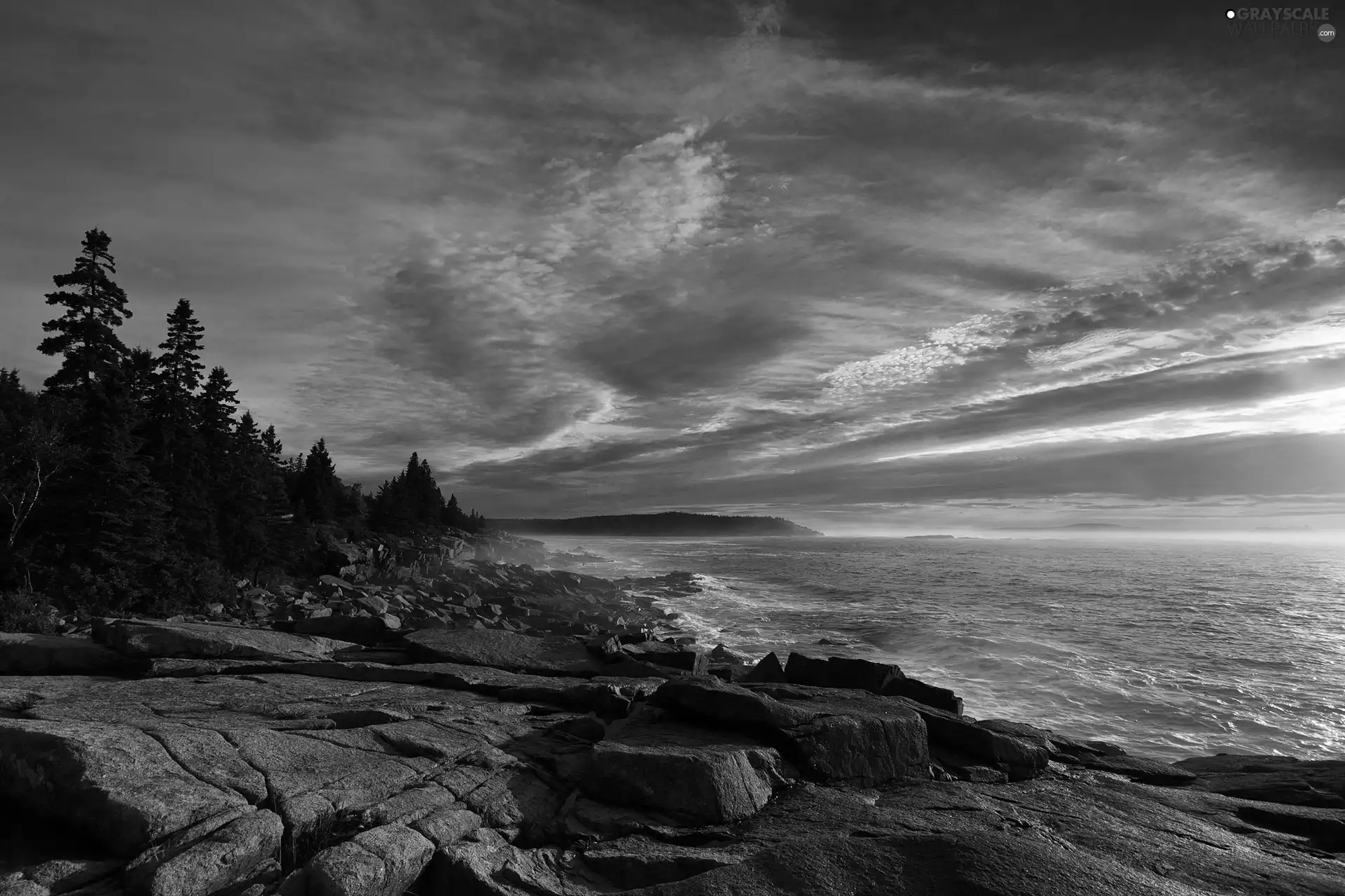 Waves, evening, rocks, sea, Beaches