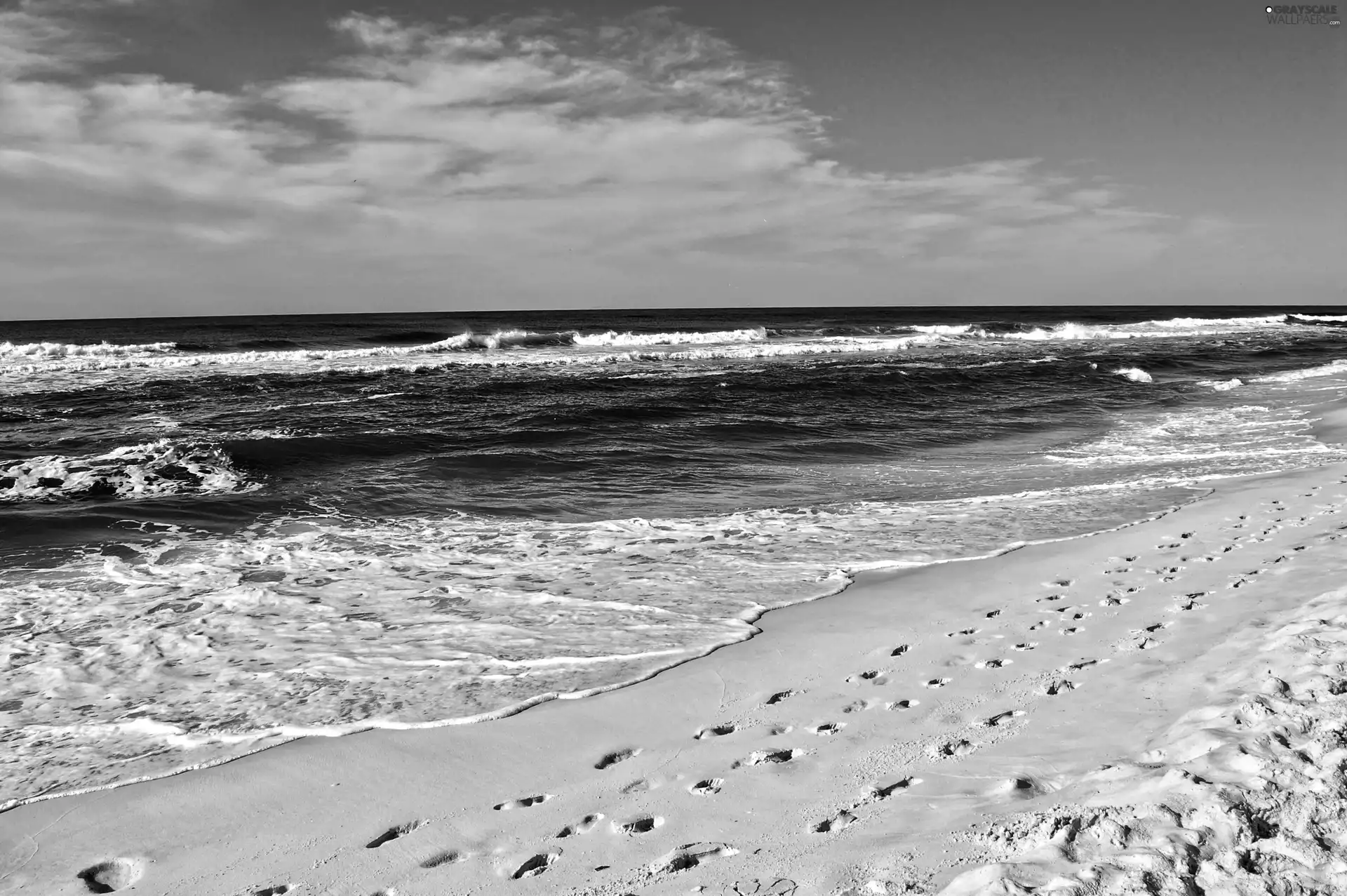 Sky, Beaches, Waves, sea