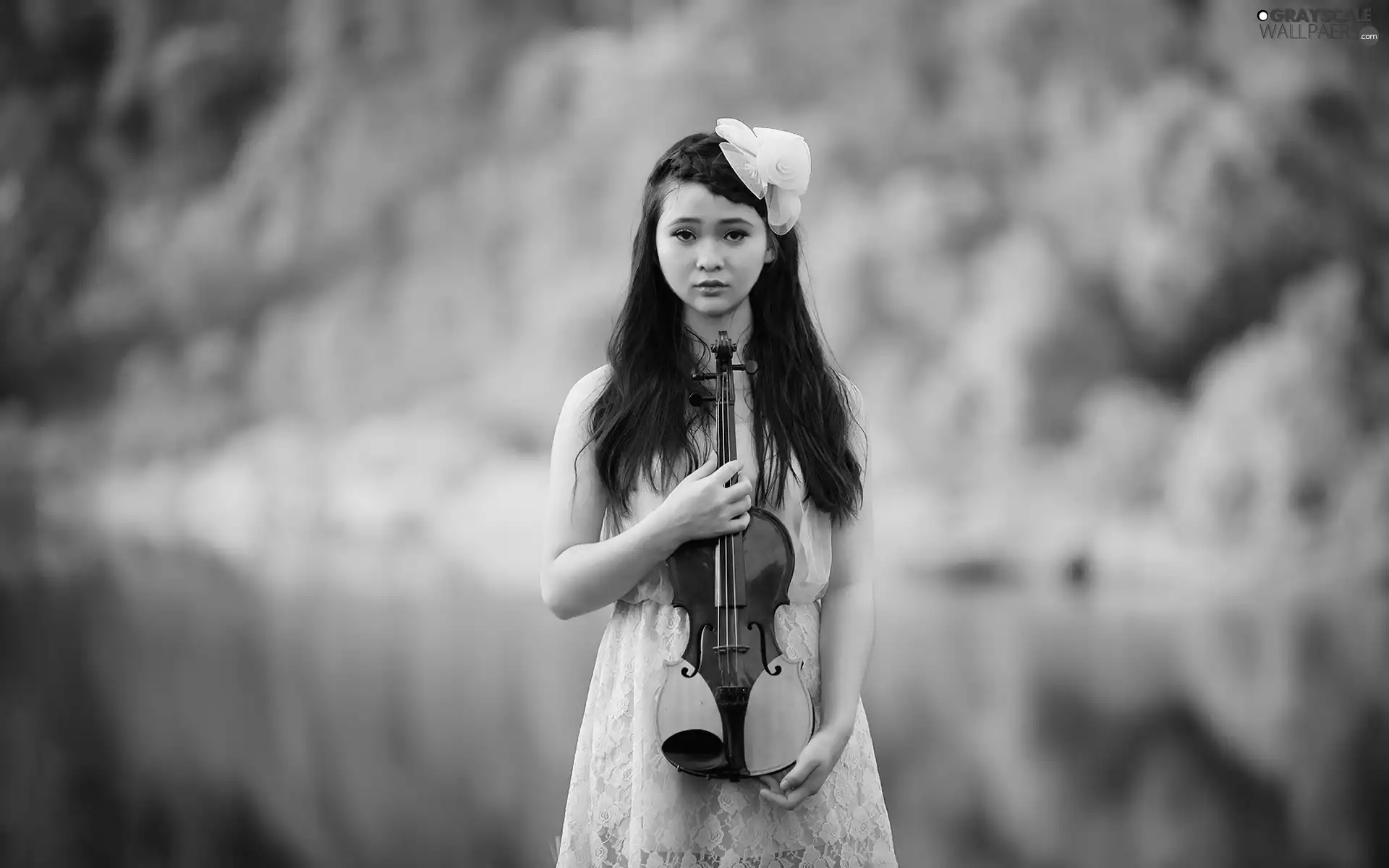 We, hair, Women, Flower, violin