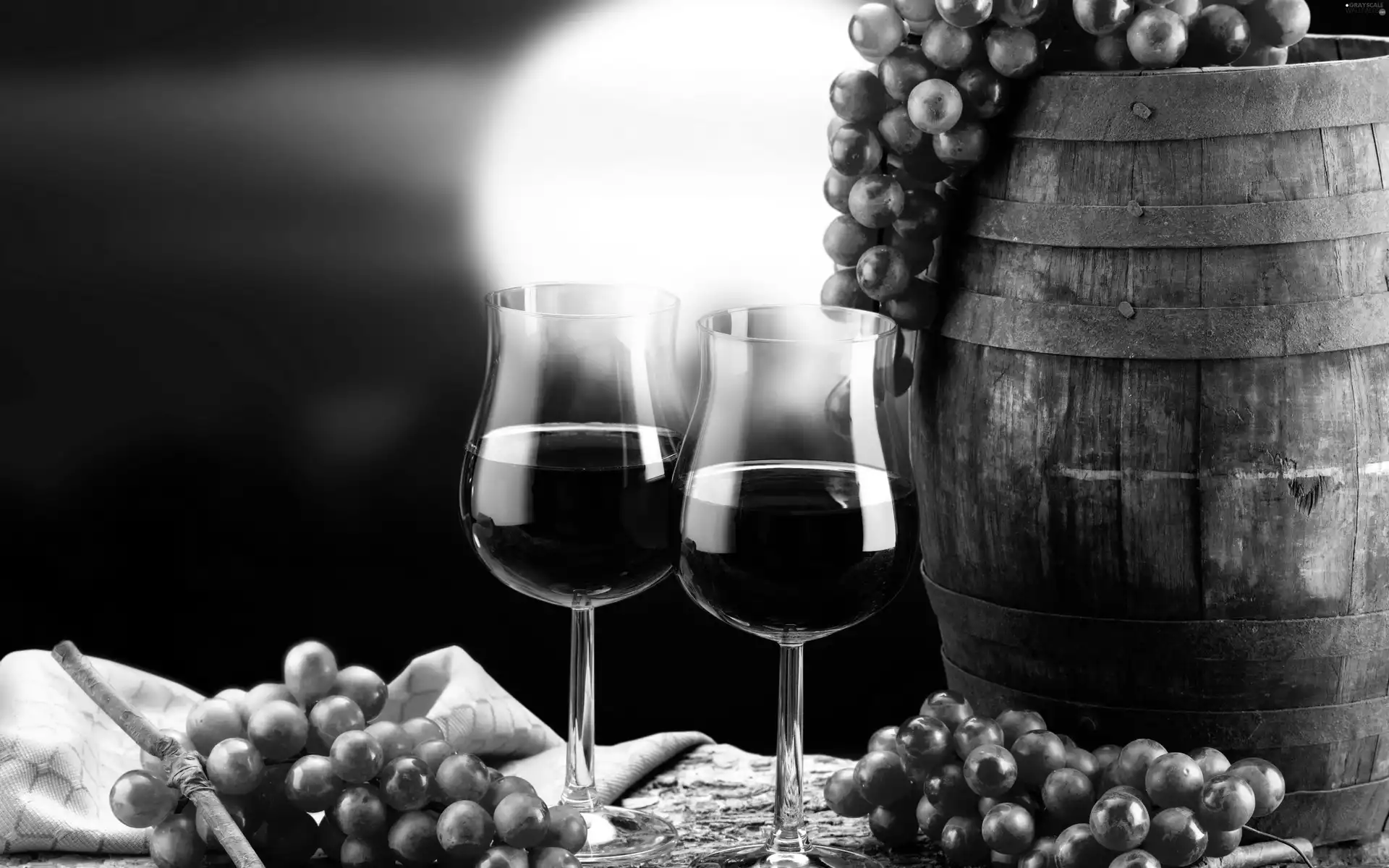 barrel, Wine, west, sun, grape, glasses