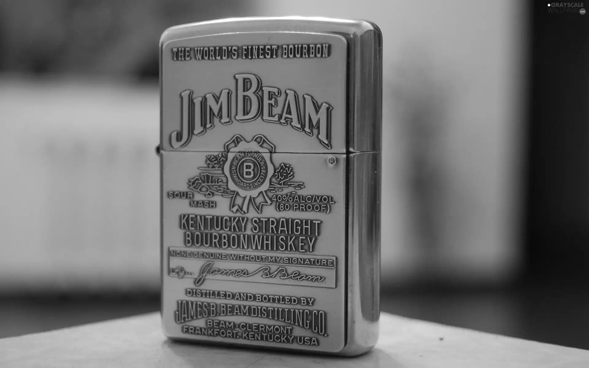 Golden automobile, Jim Beam, Whiskey, lighter
