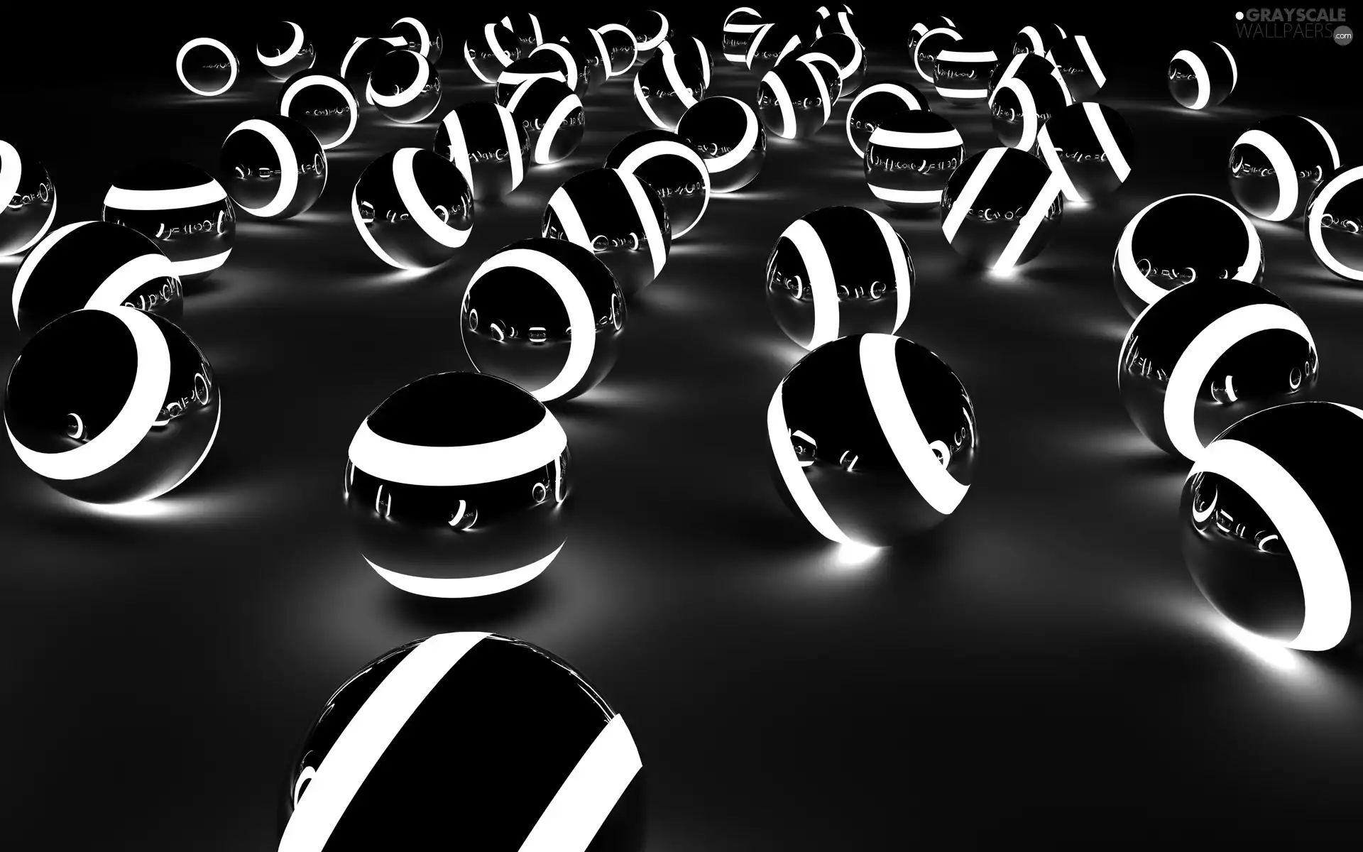 White, 3D Graphics, Orbs, black, The luminous