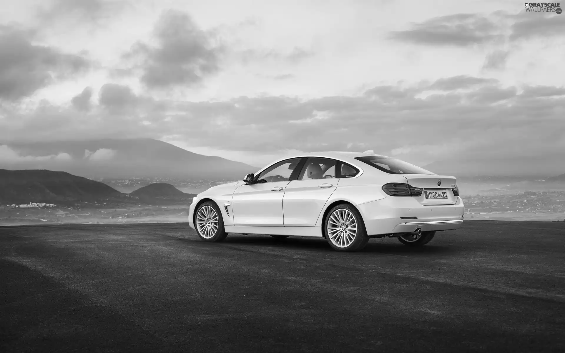 White, BMW, Mountains, Sky, 2014, 4 Series