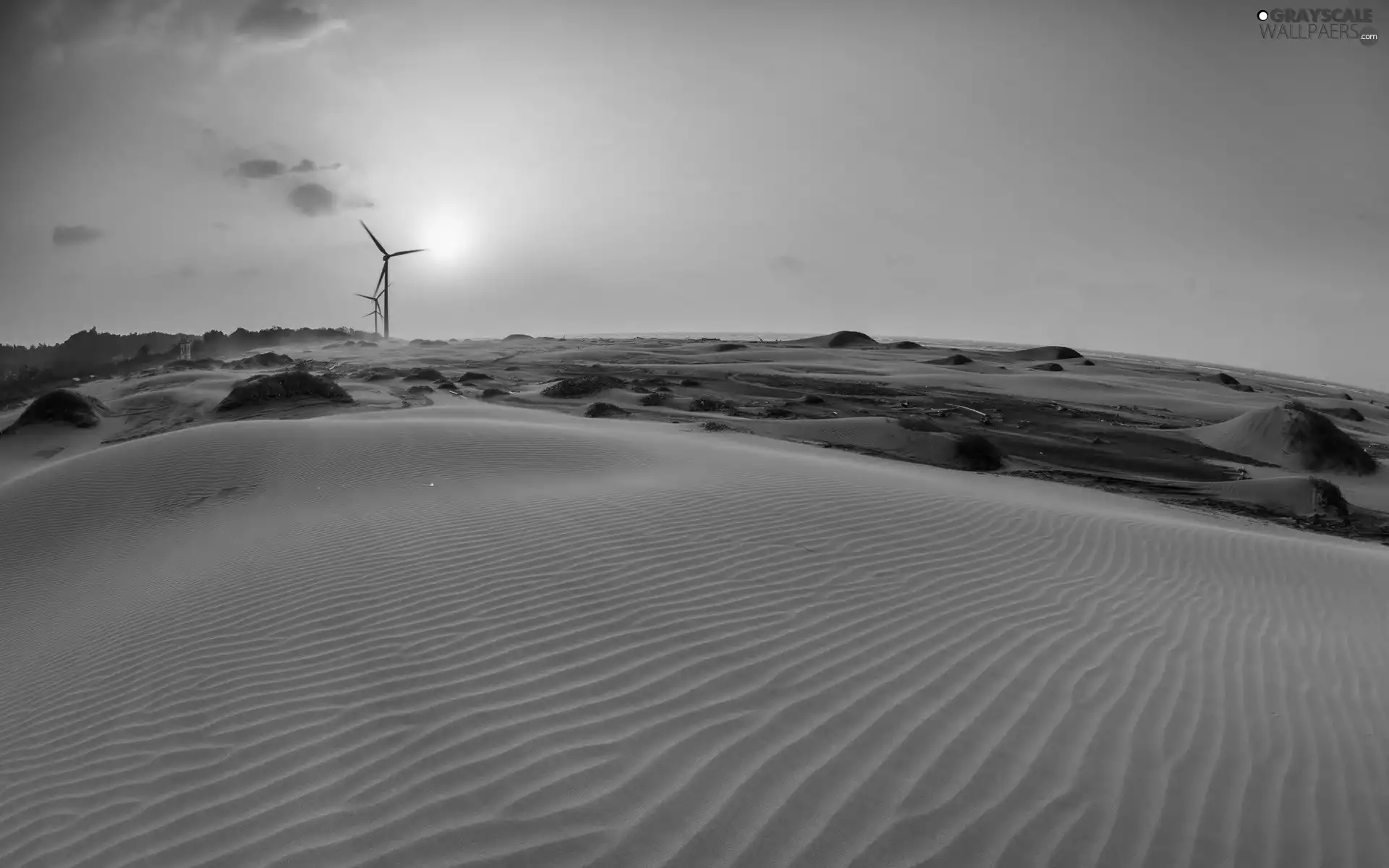 Windmill, Desert, Sand