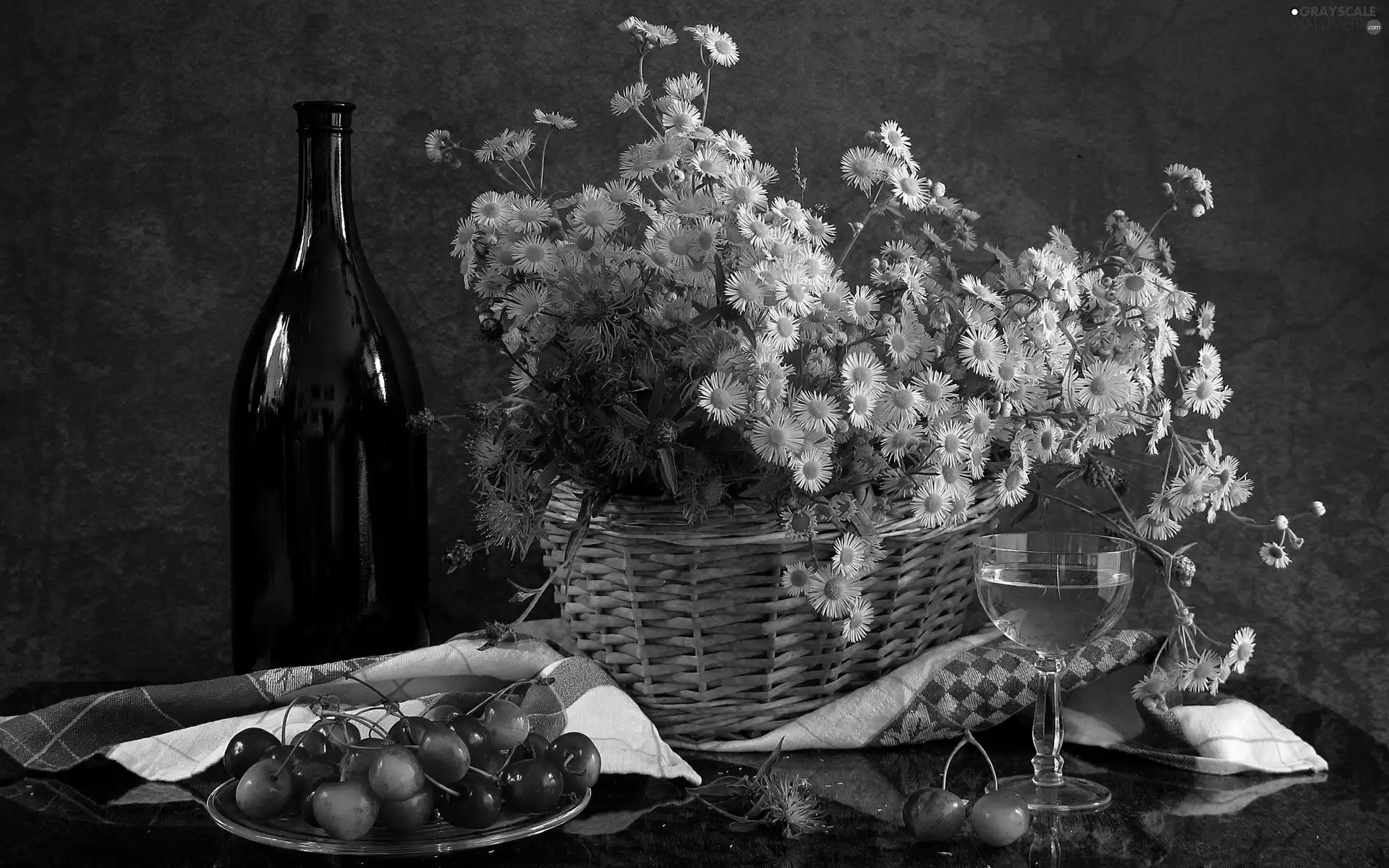 Astra, Bottle, Wine, cherries