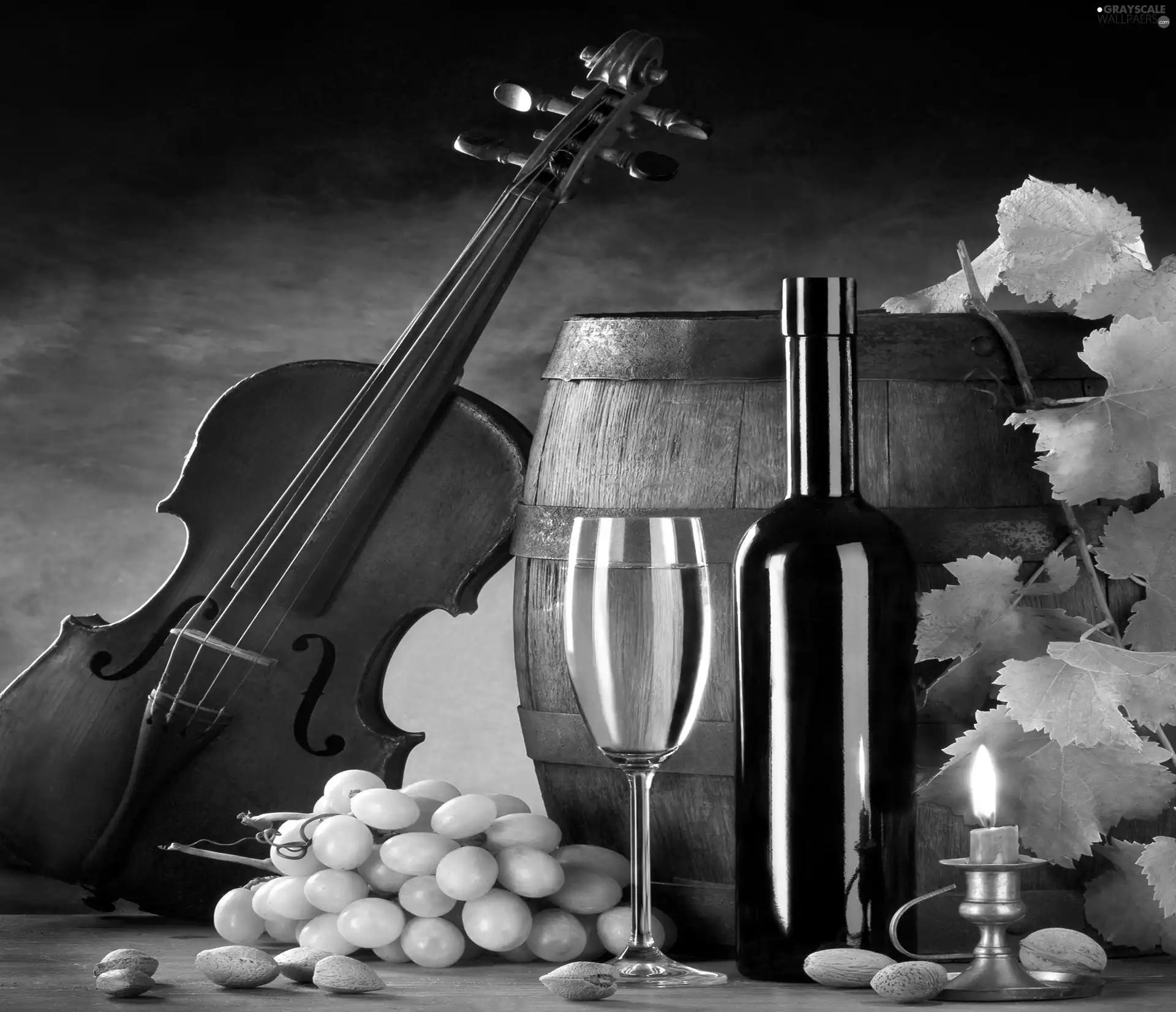 Wine, violin, barrel