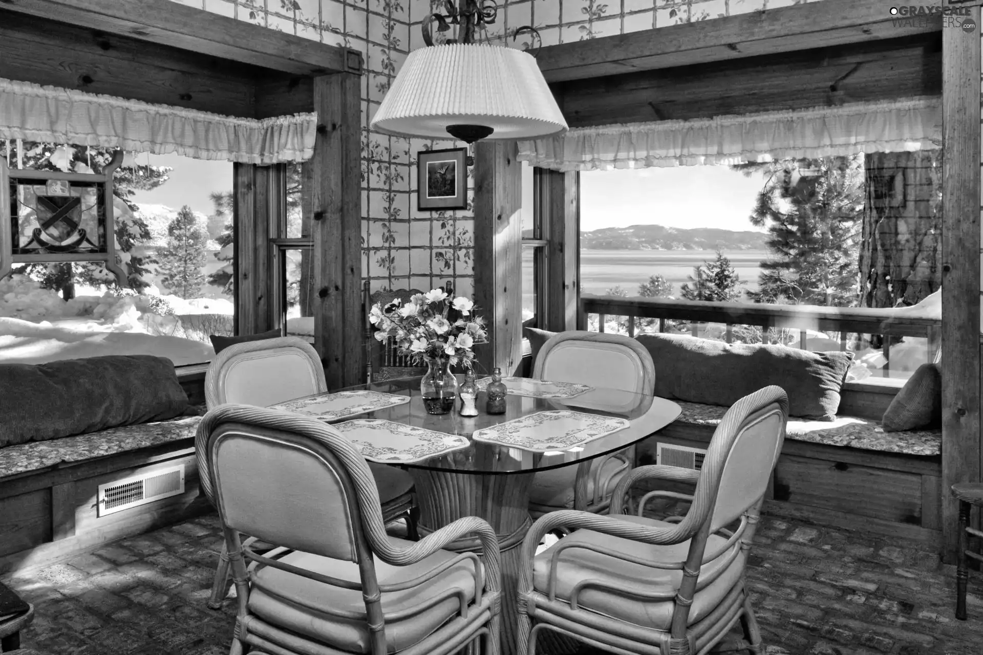 house, Window, winter, veranda