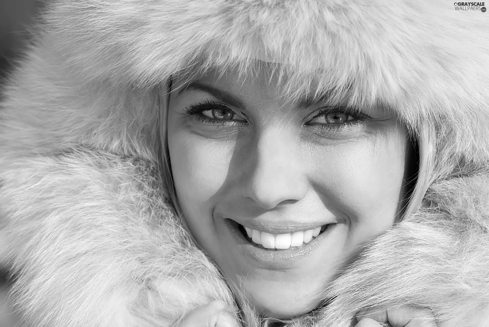 winter, portrait, Women, Fur, smiling