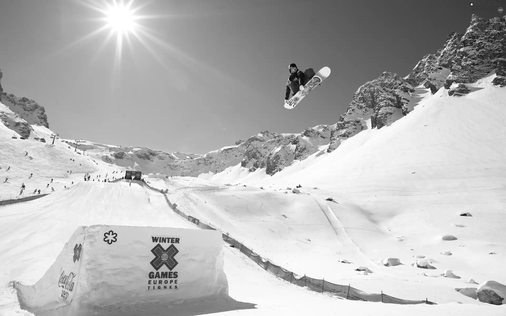 winter, Mountains, Snowbording