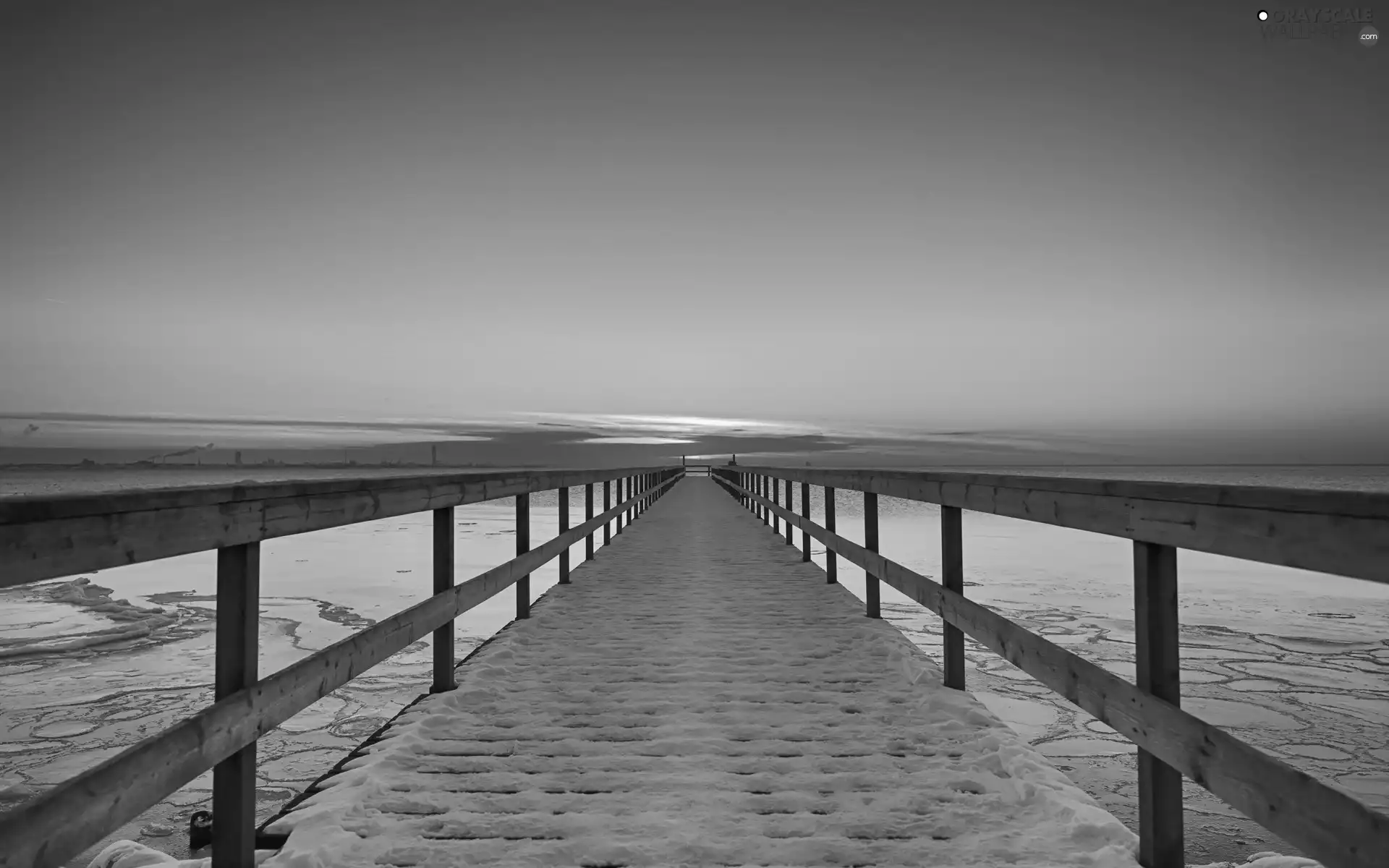 Great Sunsets, pier, winter, sea