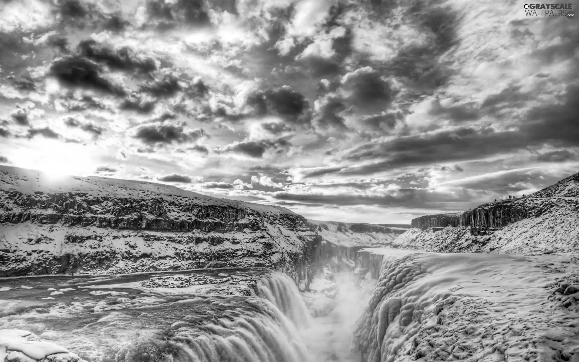 waterfall, winter